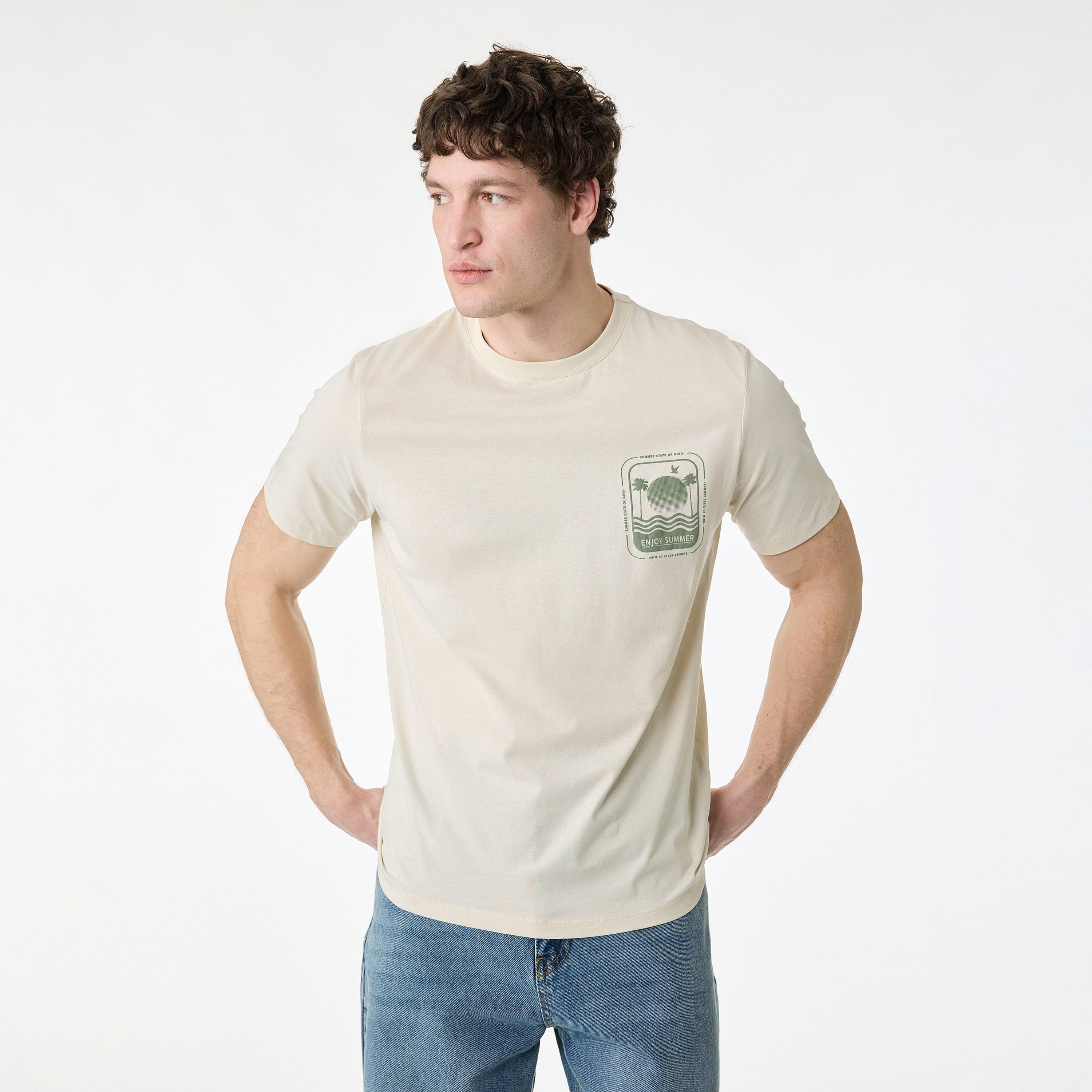 KOTON Graphic Print Crew Neck Short Sleeves Men's T-Shirt-men-clothing-tshirtsandpolos-tshirts-image-1