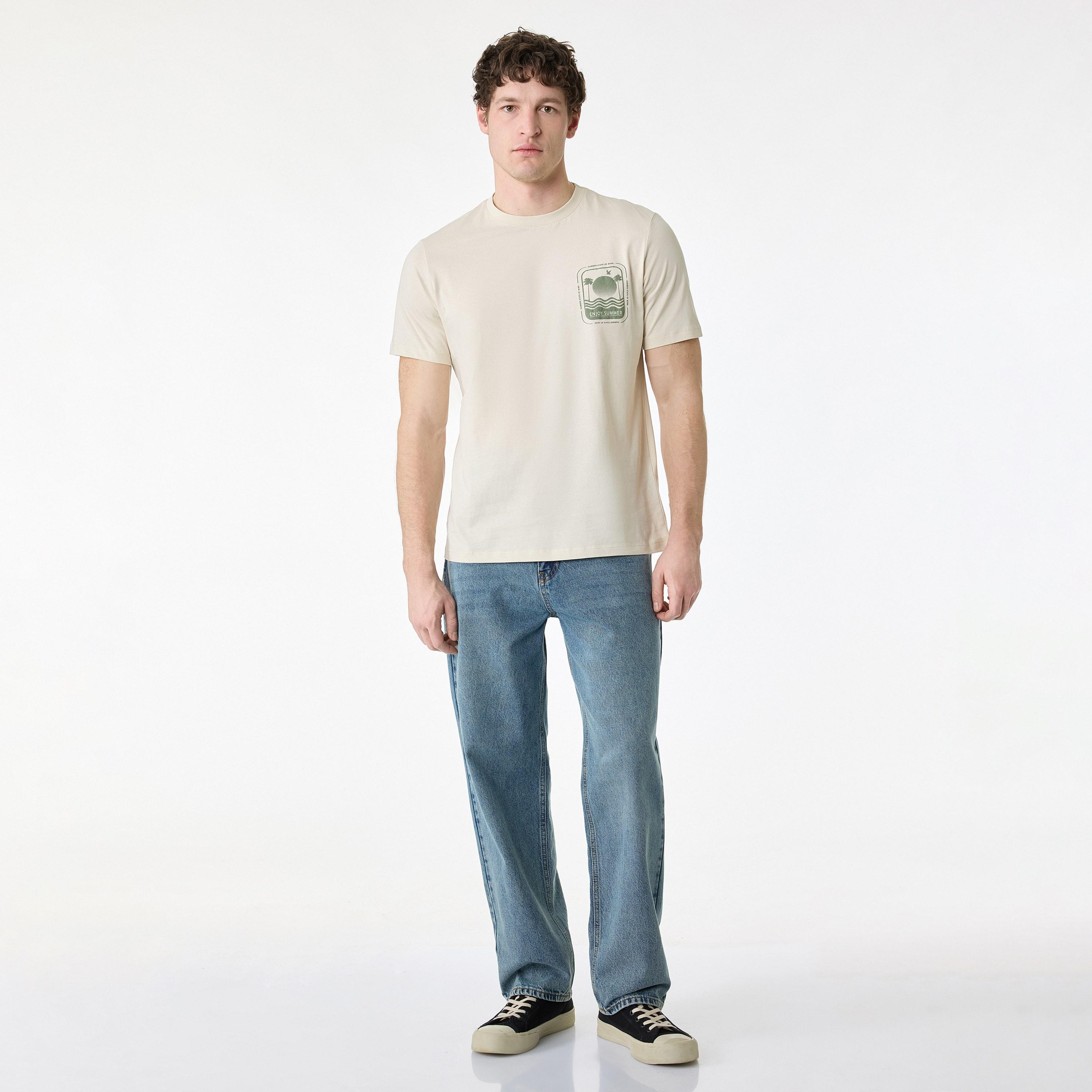 KOTON Graphic Print Crew Neck Short Sleeves Men's T-Shirt-men-clothing-tshirtsandpolos-tshirts-image-2