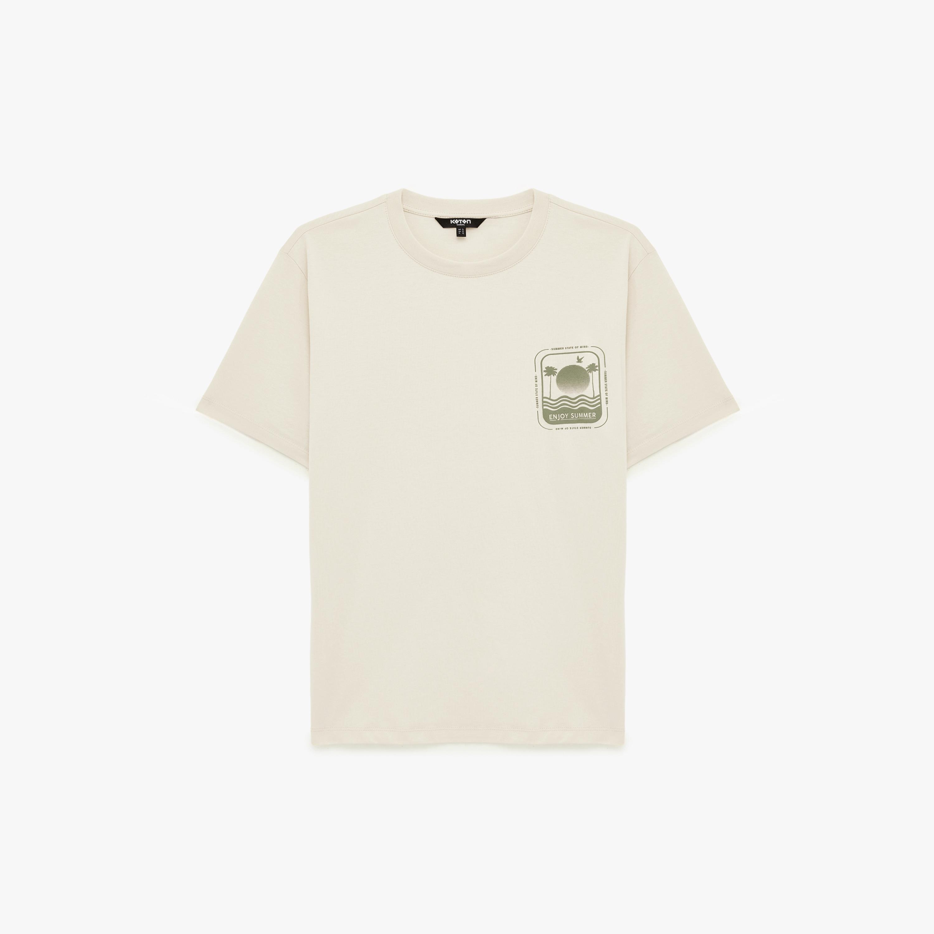 KOTON Graphic Print Crew Neck Short Sleeves Men's T-Shirt-men-clothing-tshirtsandpolos-tshirts-image-3