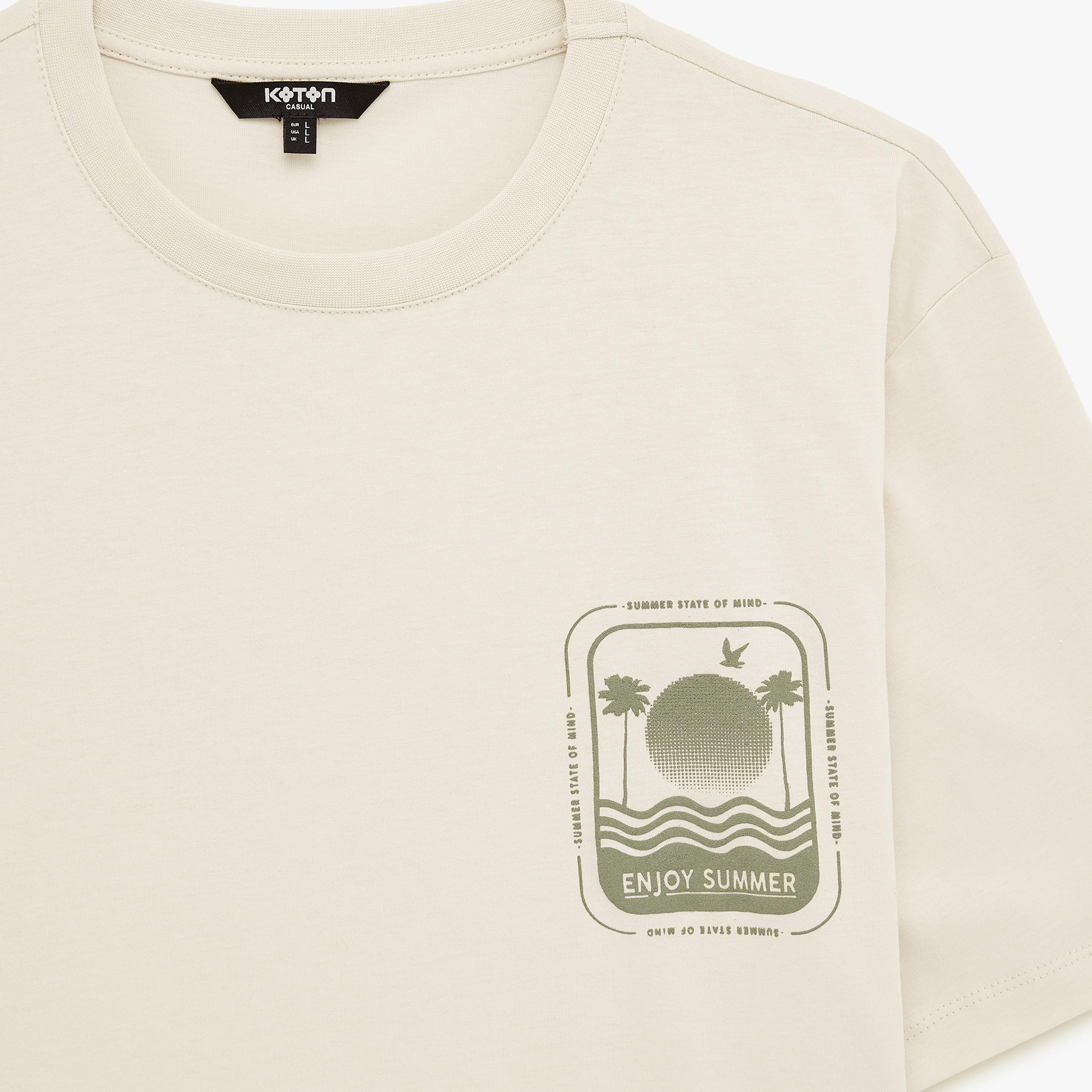KOTON Graphic Print Crew Neck Short Sleeves Men's T-Shirt-men-clothing-tshirtsandpolos-tshirts-image-5