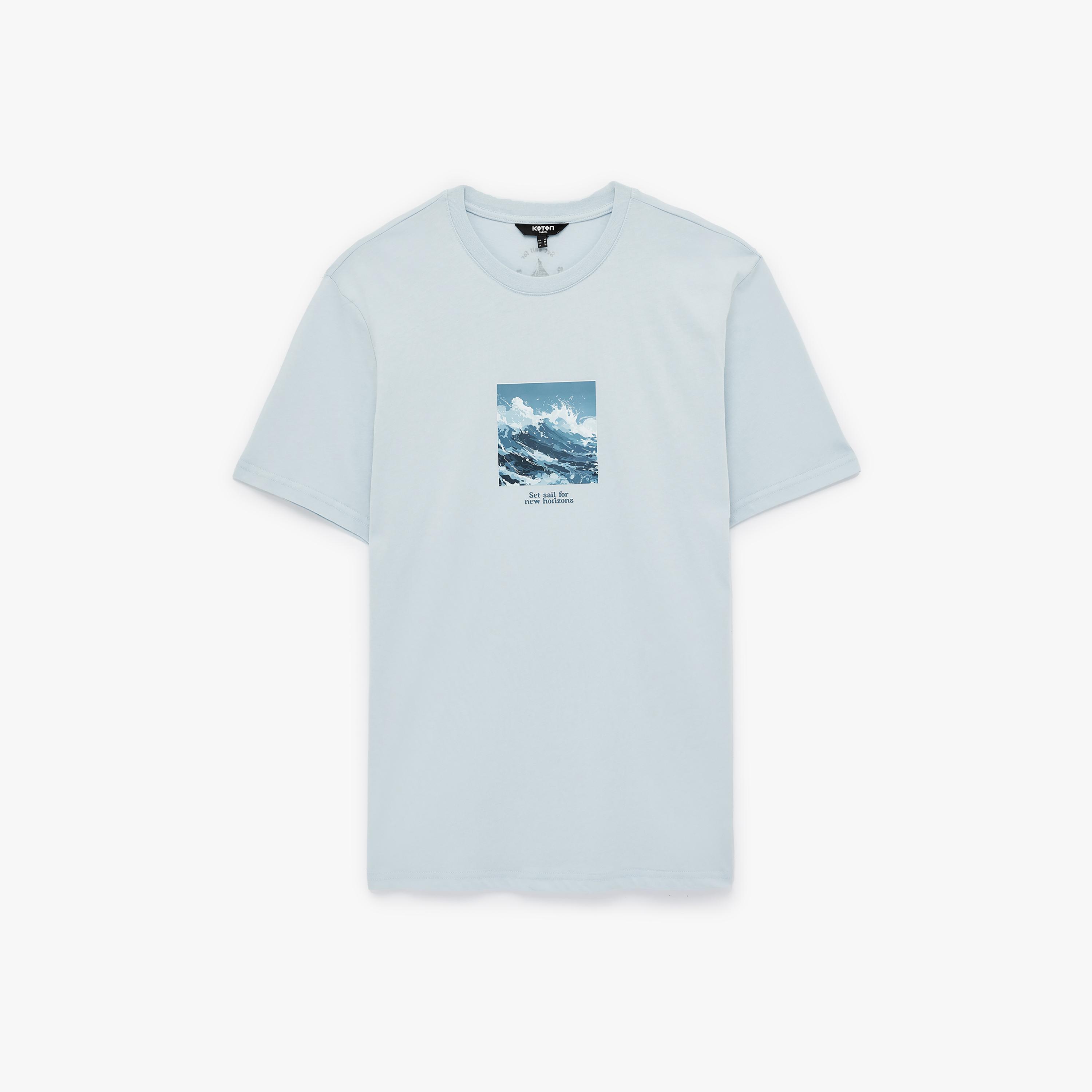 KOTON Graphic Placement Print Crew Neck Short Sleeves Men's T-Shirt-men-clothing-tshirtsandpolos-tshirts-image-4