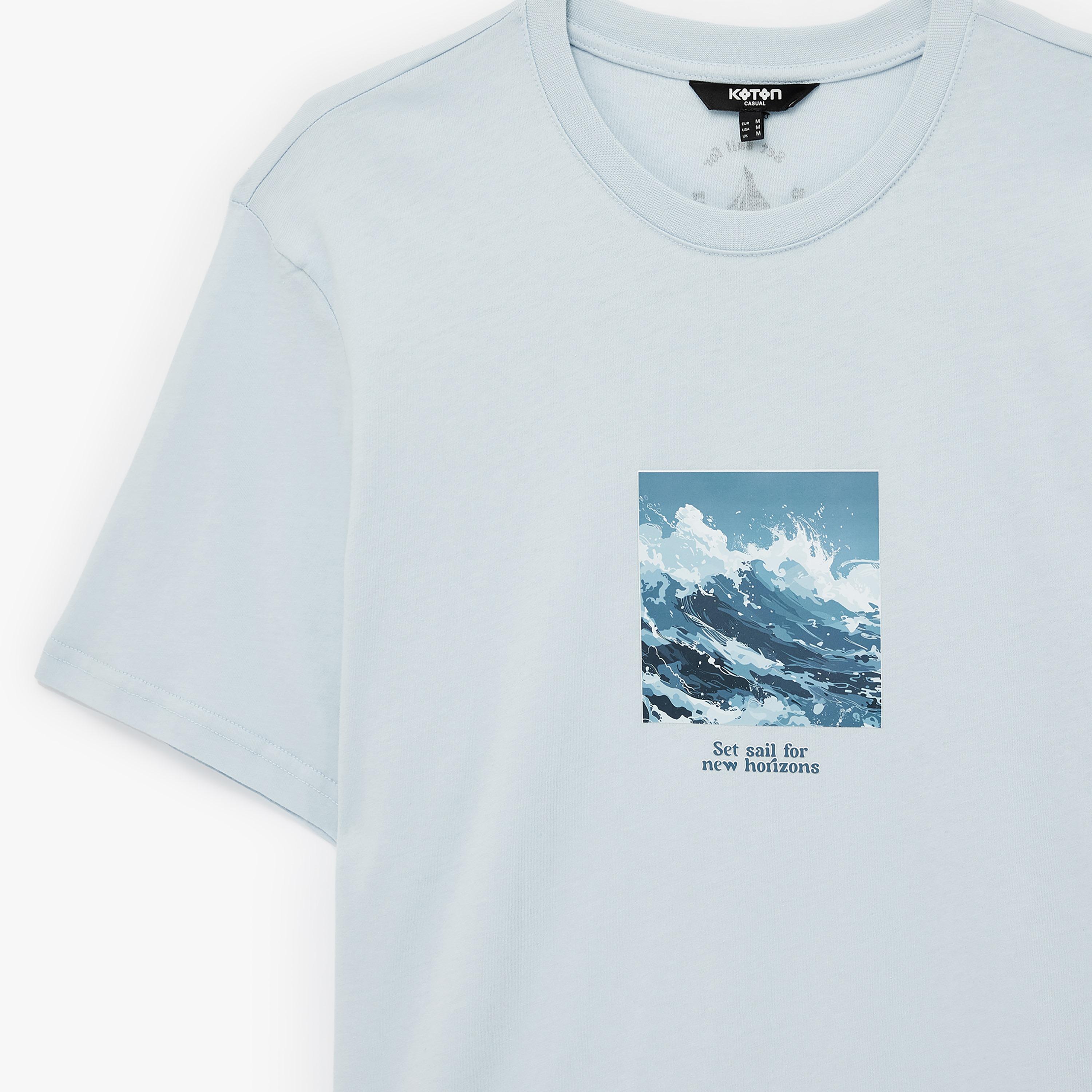 KOTON Graphic Placement Print Crew Neck Short Sleeves Men's T-Shirt-men-clothing-tshirtsandpolos-tshirts-image-6