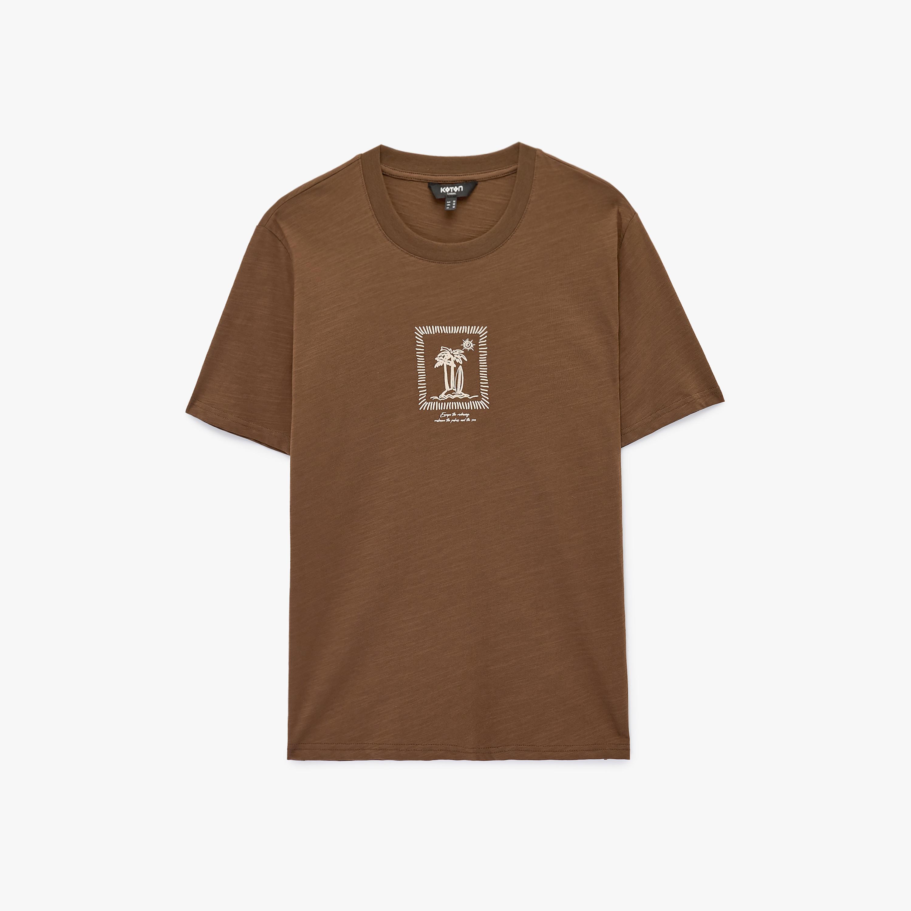 تيشيرت رجالي أكمام قصيرة بياقة مستديرة وطبعة أشجار النخيل من كوتون-men-clothing-tshirtsandpolos-tshirts-image-4
