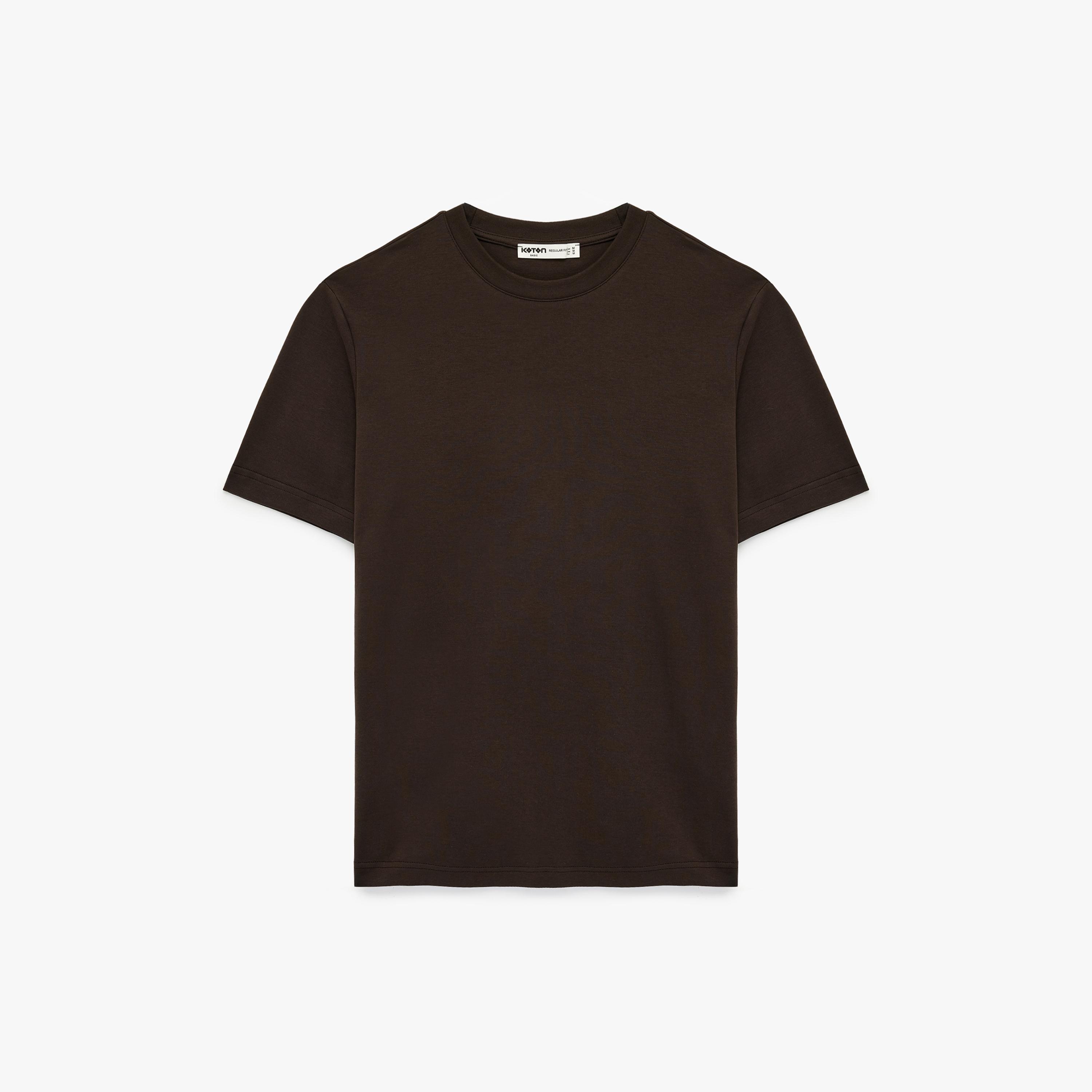 KOTON Plain Crew Neck Short Sleeves Men's T-Shirt-men-clothing-tshirtsandpolos-tshirts-image-3
