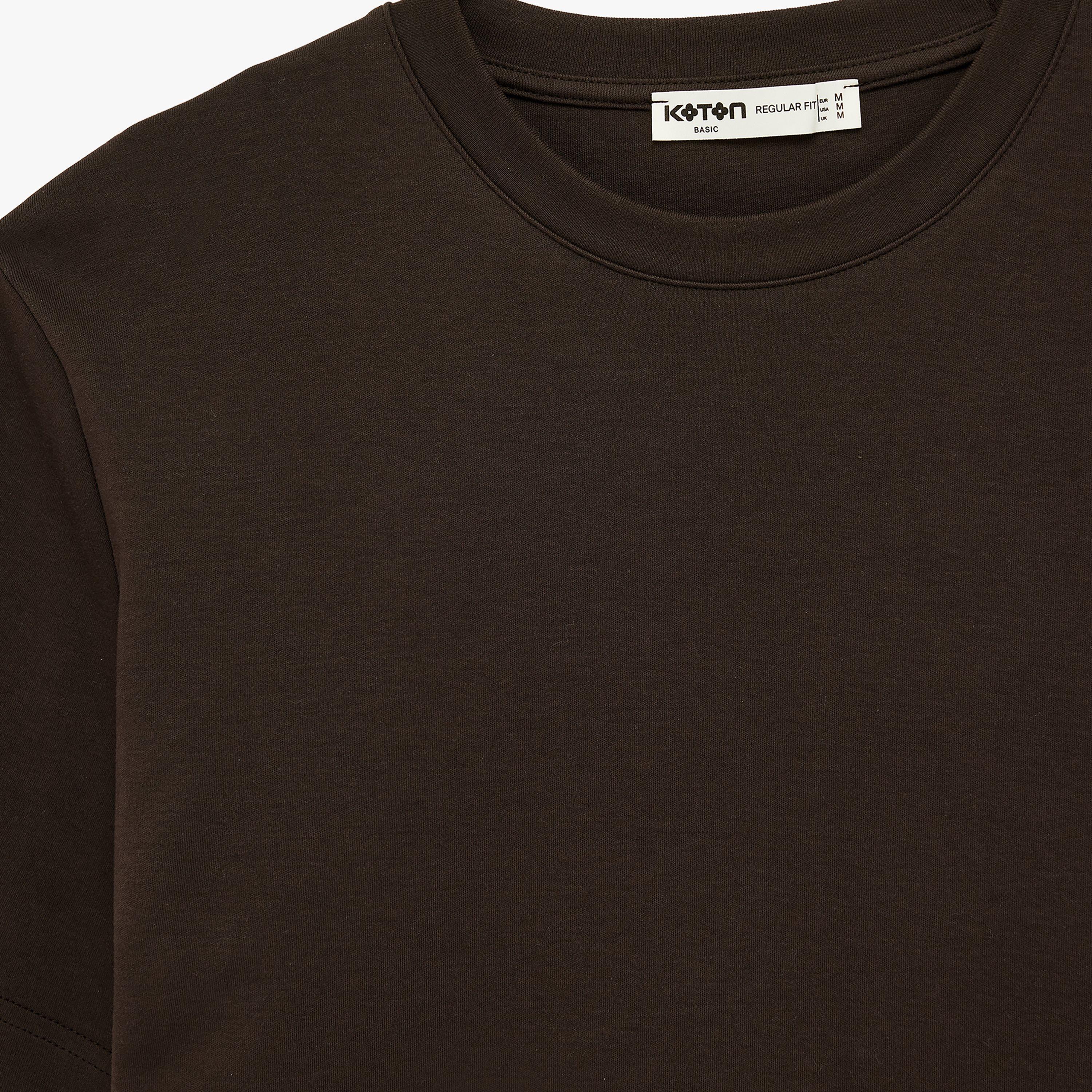 KOTON Plain Crew Neck Short Sleeves Men's T-Shirt-men-clothing-tshirtsandpolos-tshirts-image-5