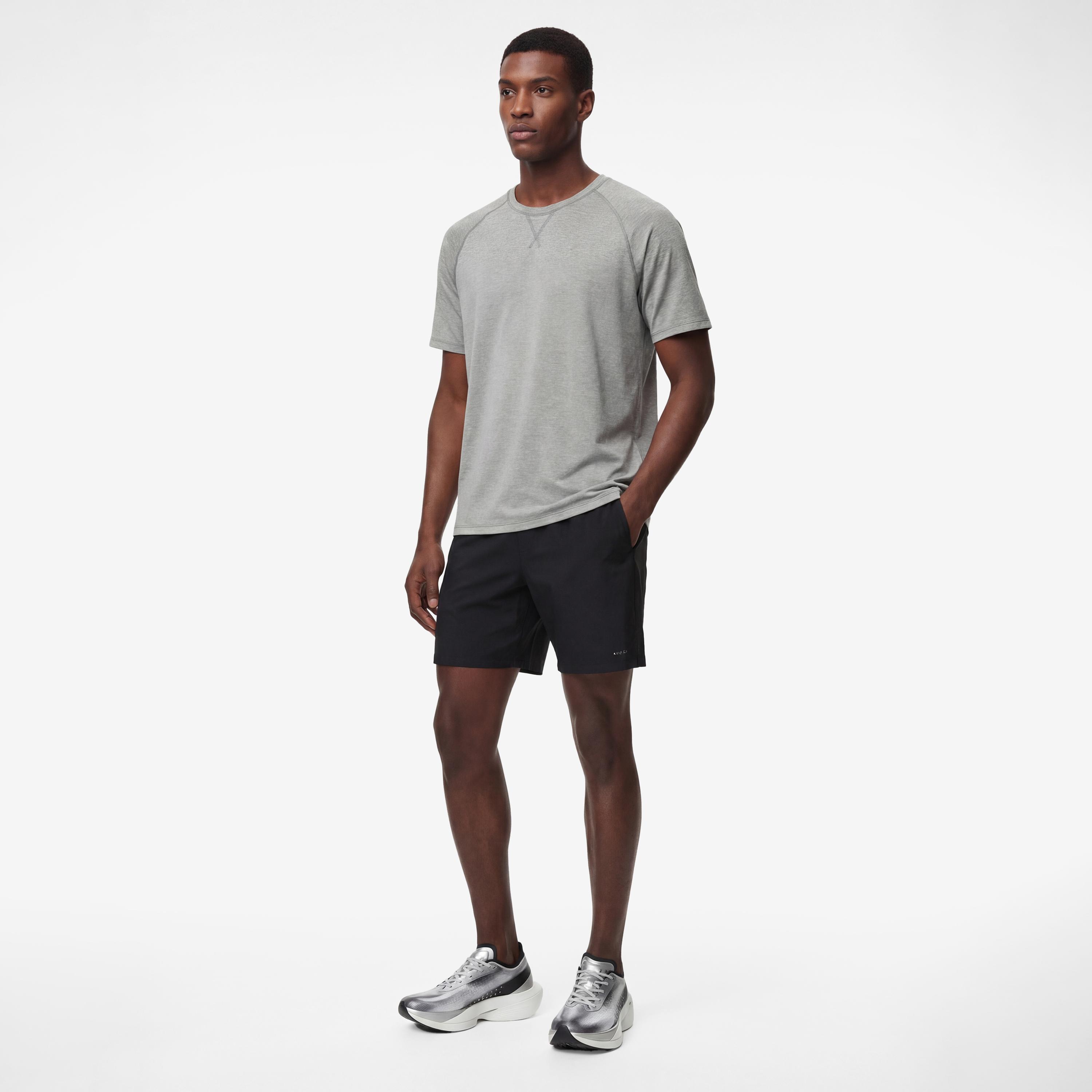 تيشيرت رجالي أكمام قصيرة بياقة مستديرة بلون "هيذر" متداخل من كوتون-men-clothing-tshirtsandpolos-tshirts-image-2