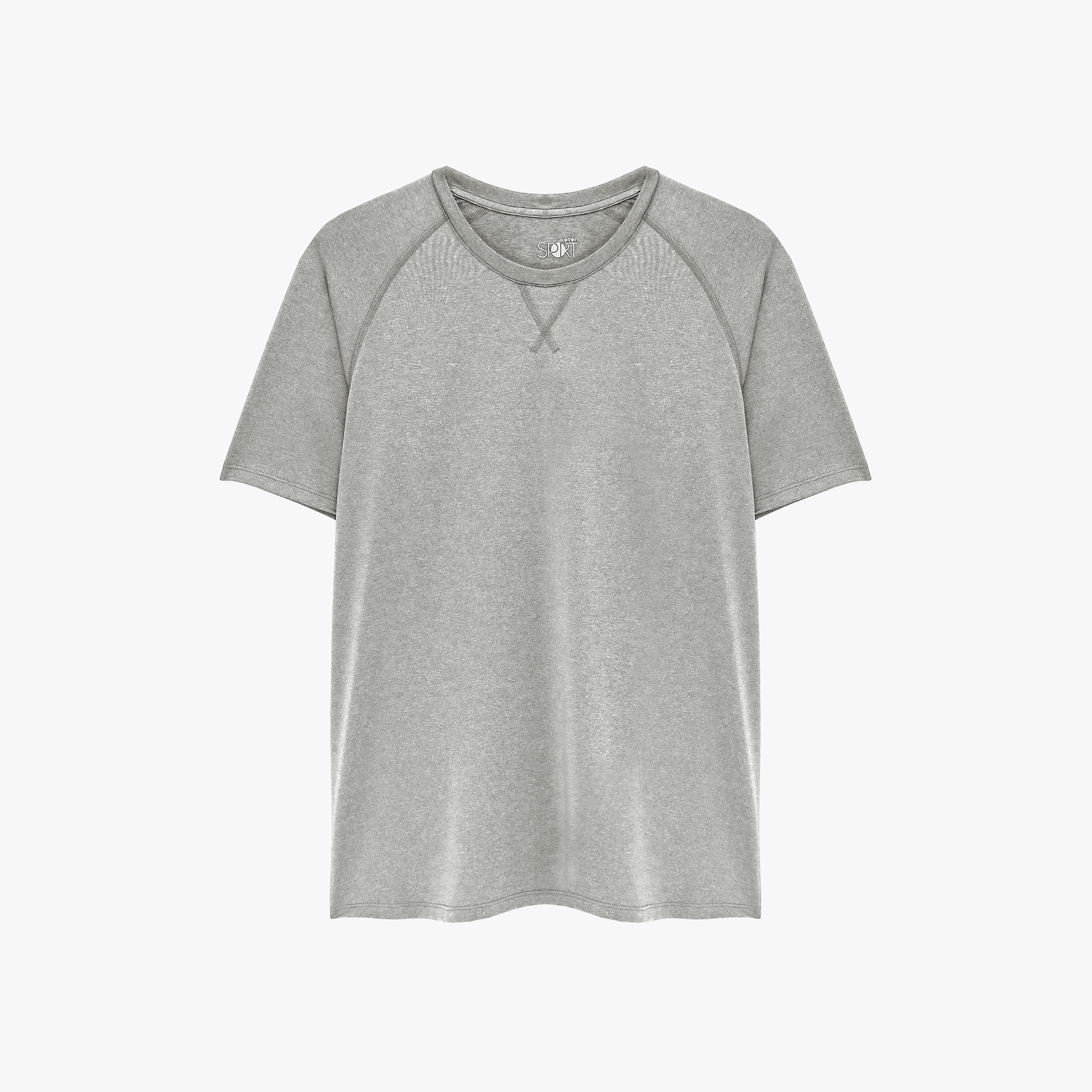 تيشيرت رجالي أكمام قصيرة بياقة مستديرة بلون "هيذر" متداخل من كوتون-men-clothing-tshirtsandpolos-tshirts-image-3