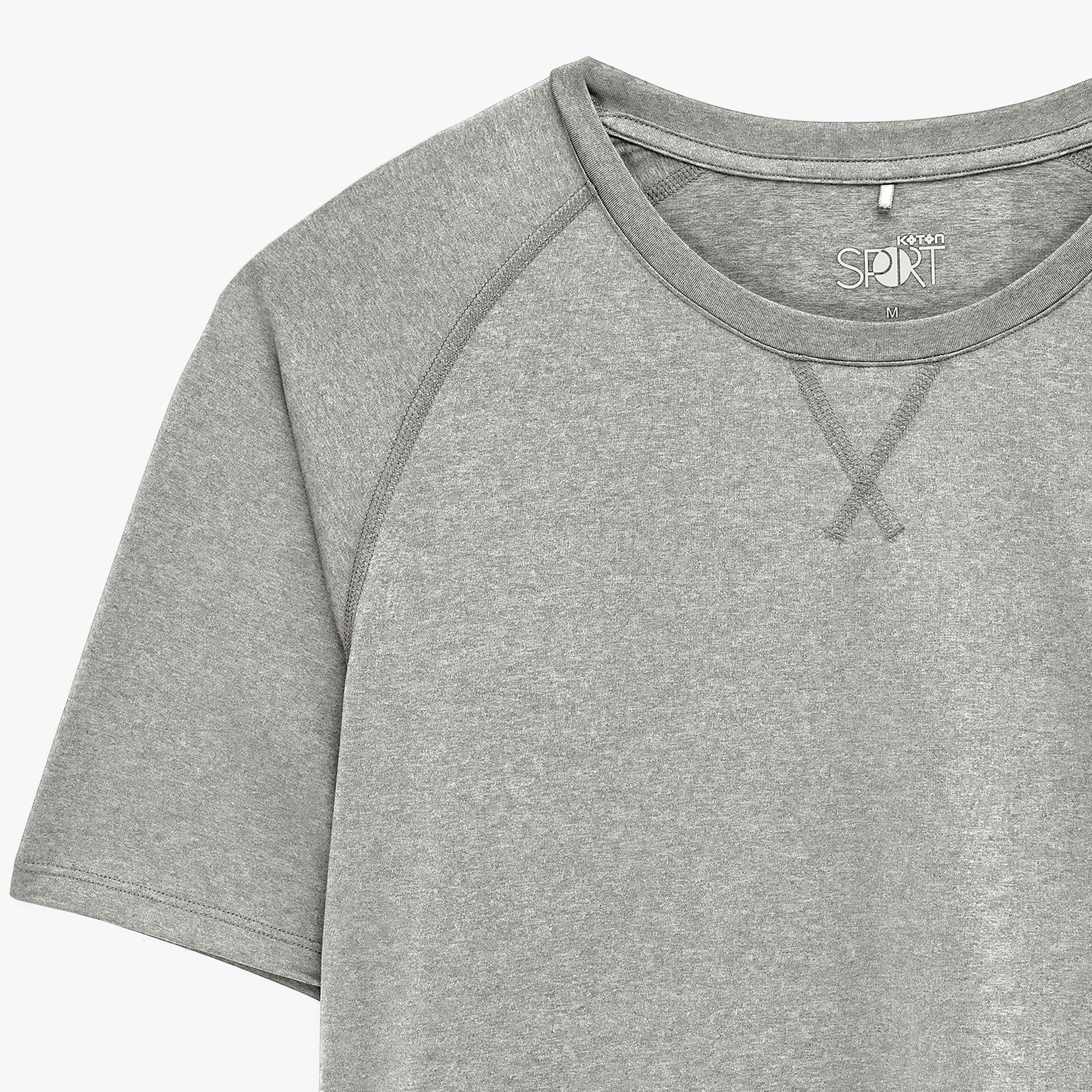 تيشيرت رجالي أكمام قصيرة بياقة مستديرة بلون "هيذر" متداخل من كوتون-men-clothing-tshirtsandpolos-tshirts-image-5