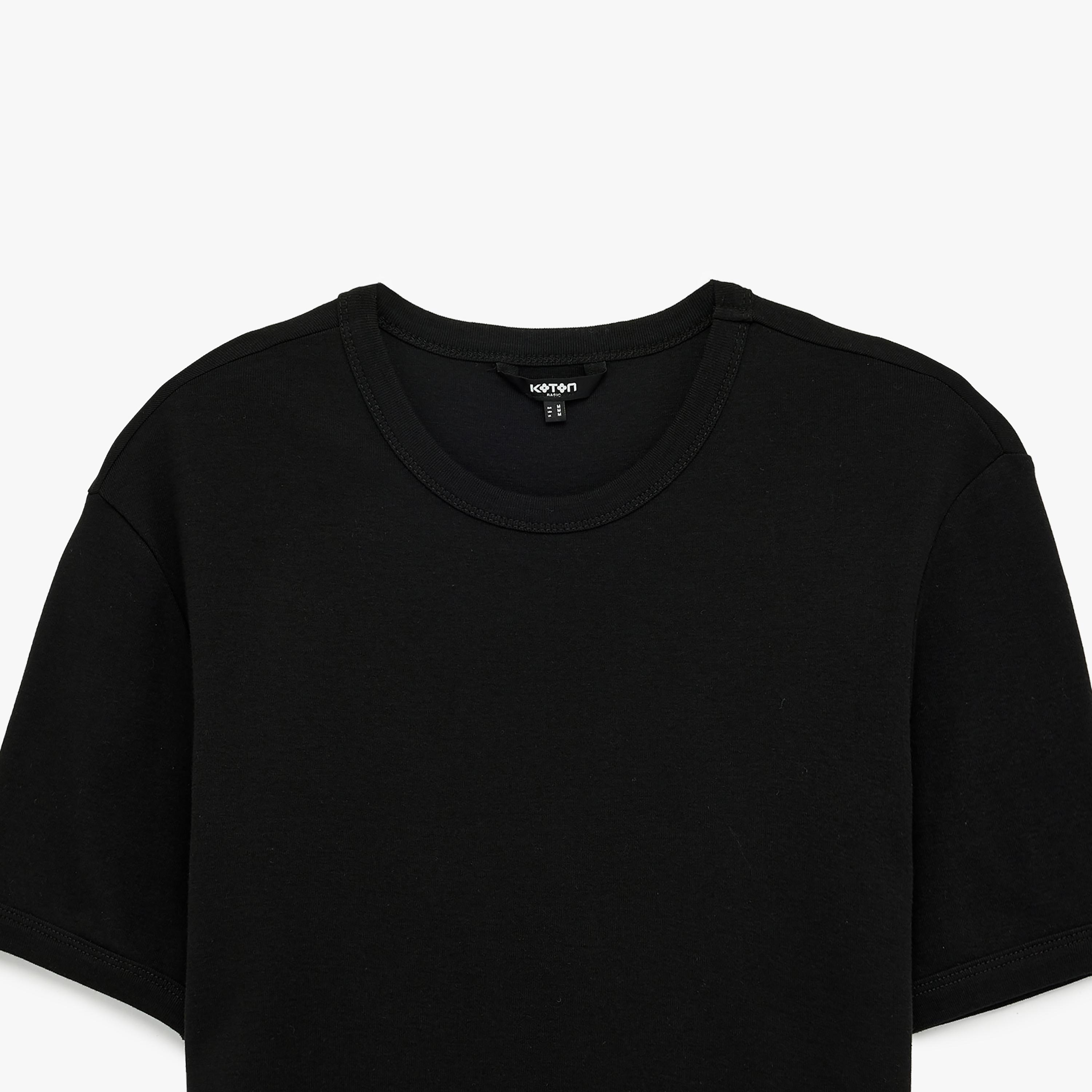 KOTON Plain Crew Neck Short Sleeves Men's T-Shirt-men-clothing-tshirtsandpolos-tshirts-image-5