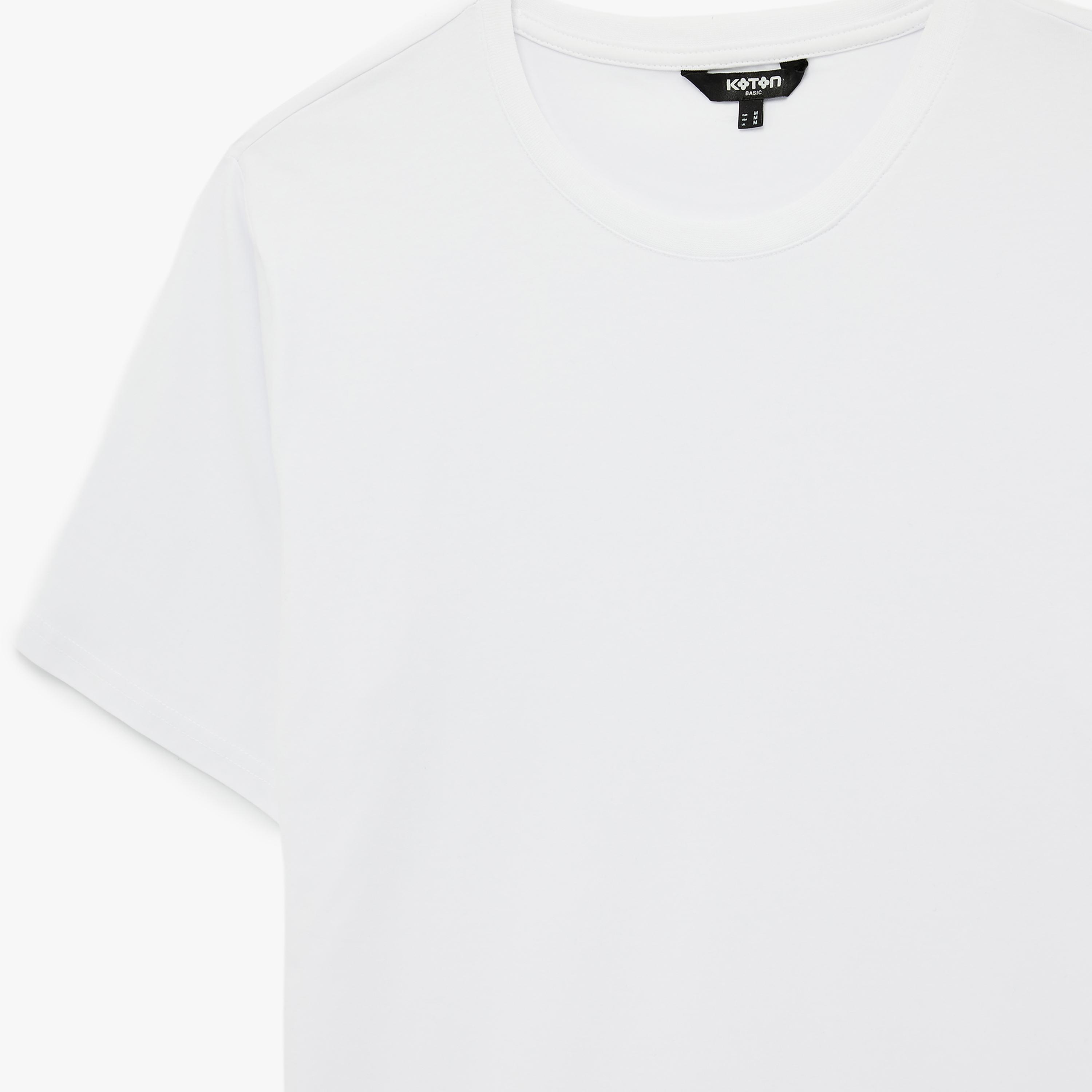 KOTON Plain Crew Neck Short Sleeves Men's T-Shirt-men-clothing-tshirtsandpolos-tshirts-image-5