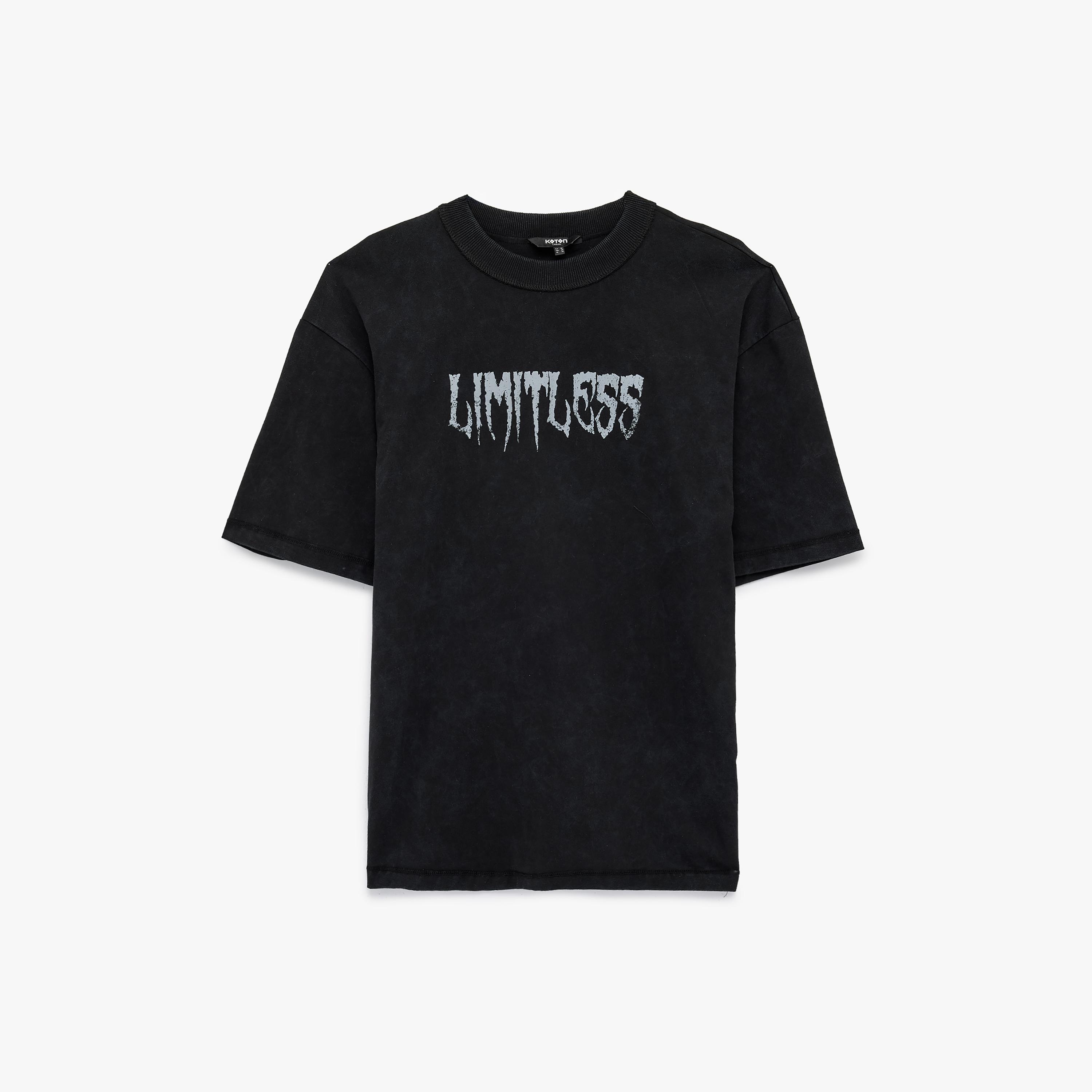 KOTON Text-Print Crew Neck Short Sleeves Men's T-Shirt-men-clothing-tshirtsandpolos-tshirts-image-4