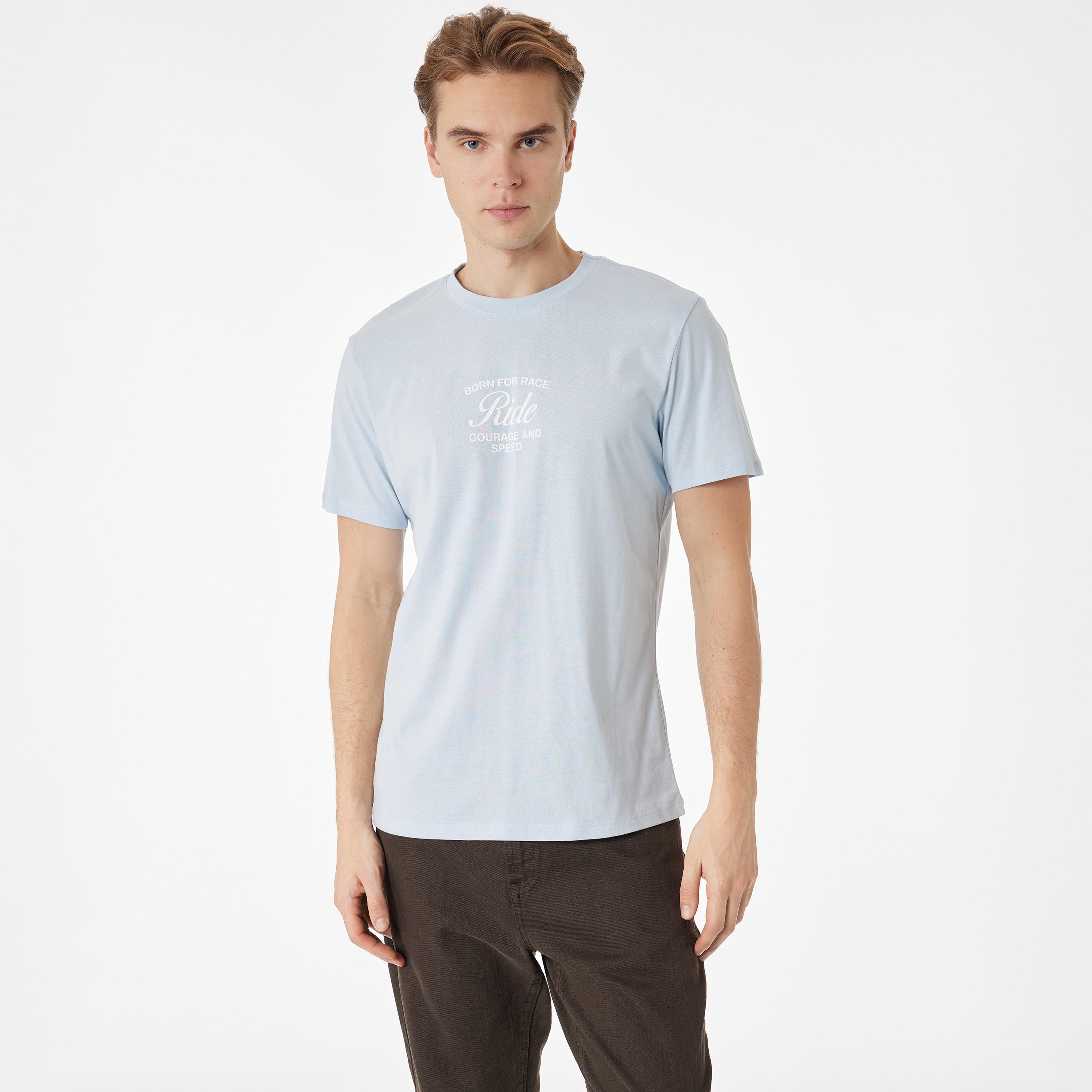 KOTON Text-Print Crew Neck Short Sleeves Men's T-Shirt-men-clothing-tshirtsandpolos-tshirts-image-1