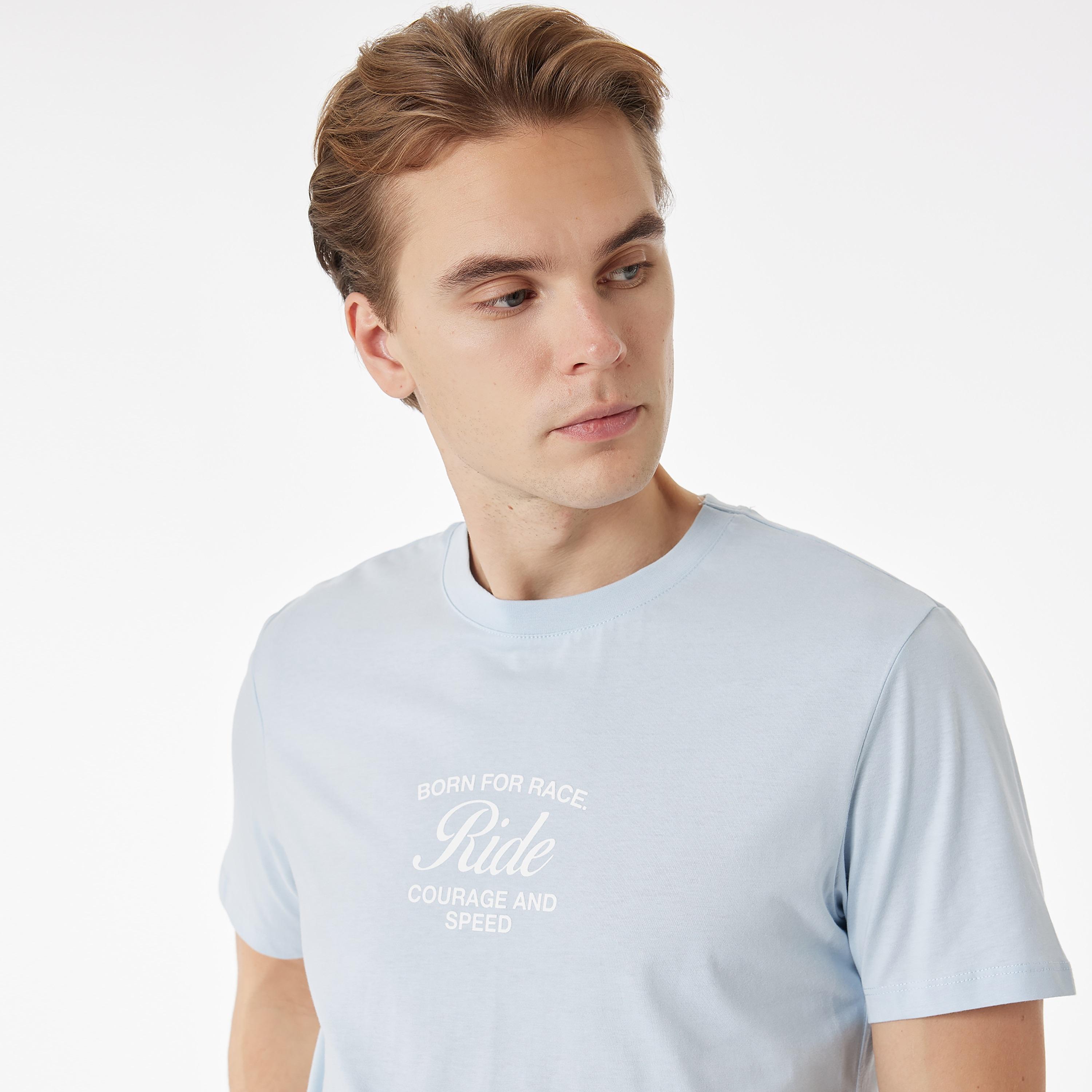 KOTON Text-Print Crew Neck Short Sleeves Men's T-Shirt-men-clothing-tshirtsandpolos-tshirts-image-2