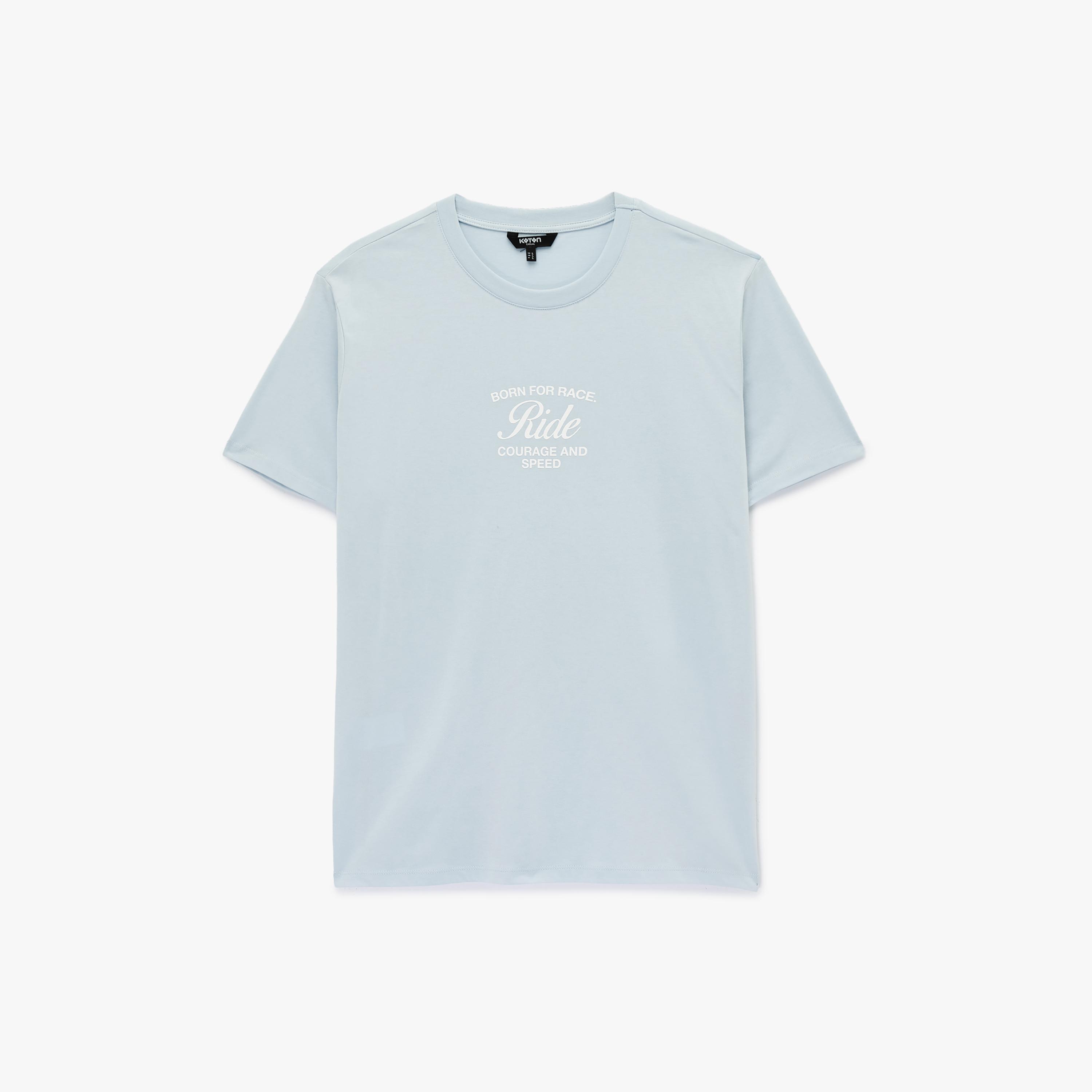 KOTON Text-Print Crew Neck Short Sleeves Men's T-Shirt-men-clothing-tshirtsandpolos-tshirts-image-3