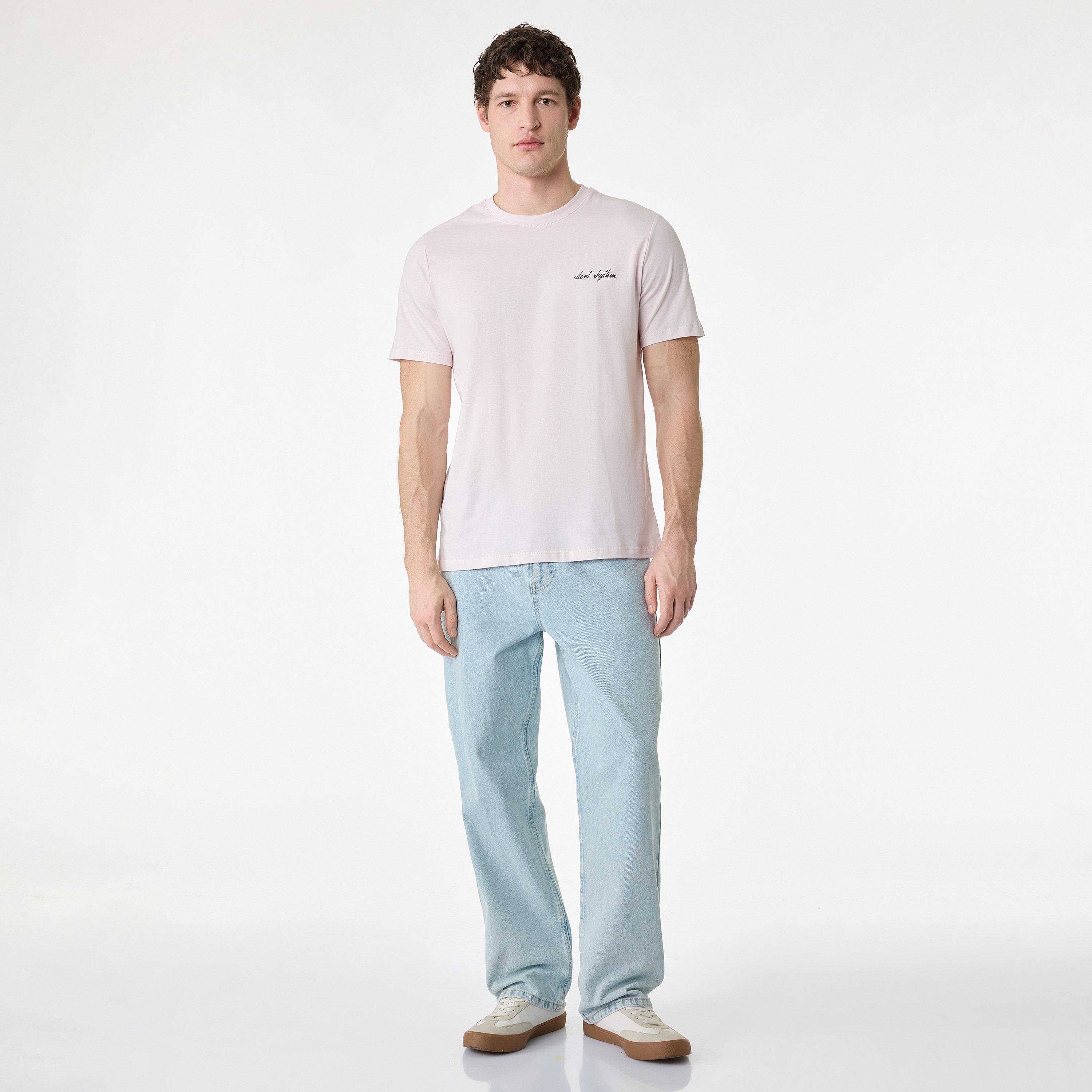 KOTON Typographic Crew Neck Short Sleeves Men's T-Shirt-men-clothing-tshirtsandpolos-tshirts-image-2