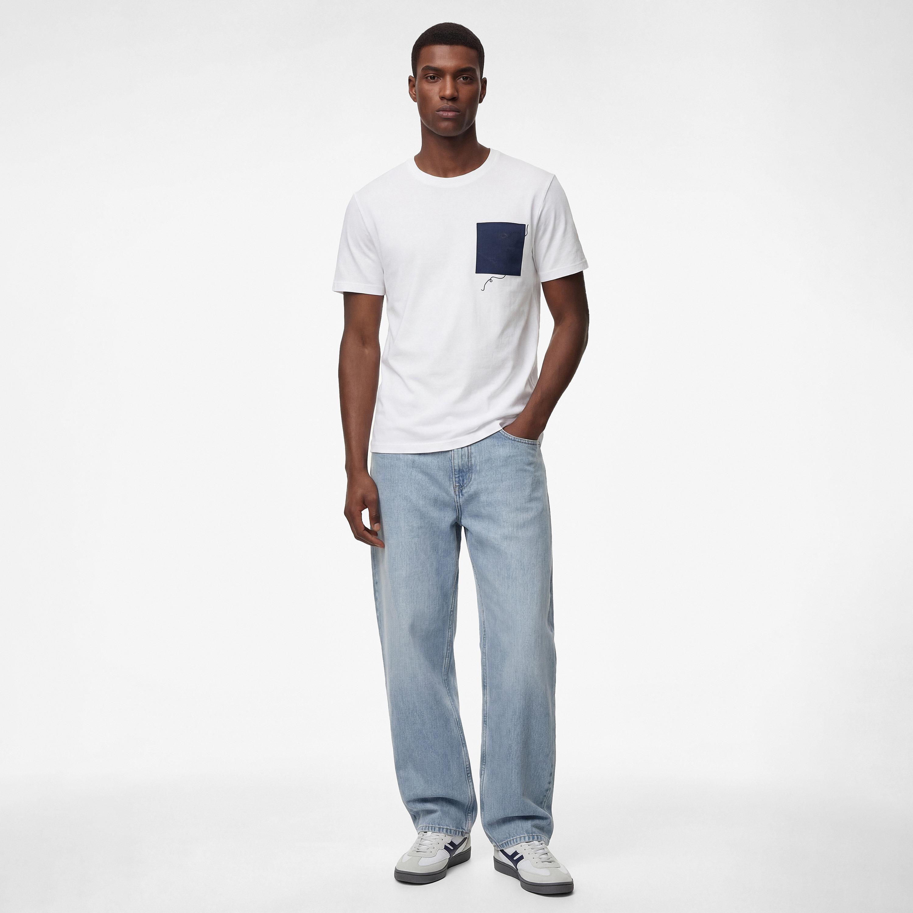 KOTON Embroidered Crew Neck Short Sleeves Men's T-Shirt-men-clothing-tshirtsandpolos-tshirts-image-2