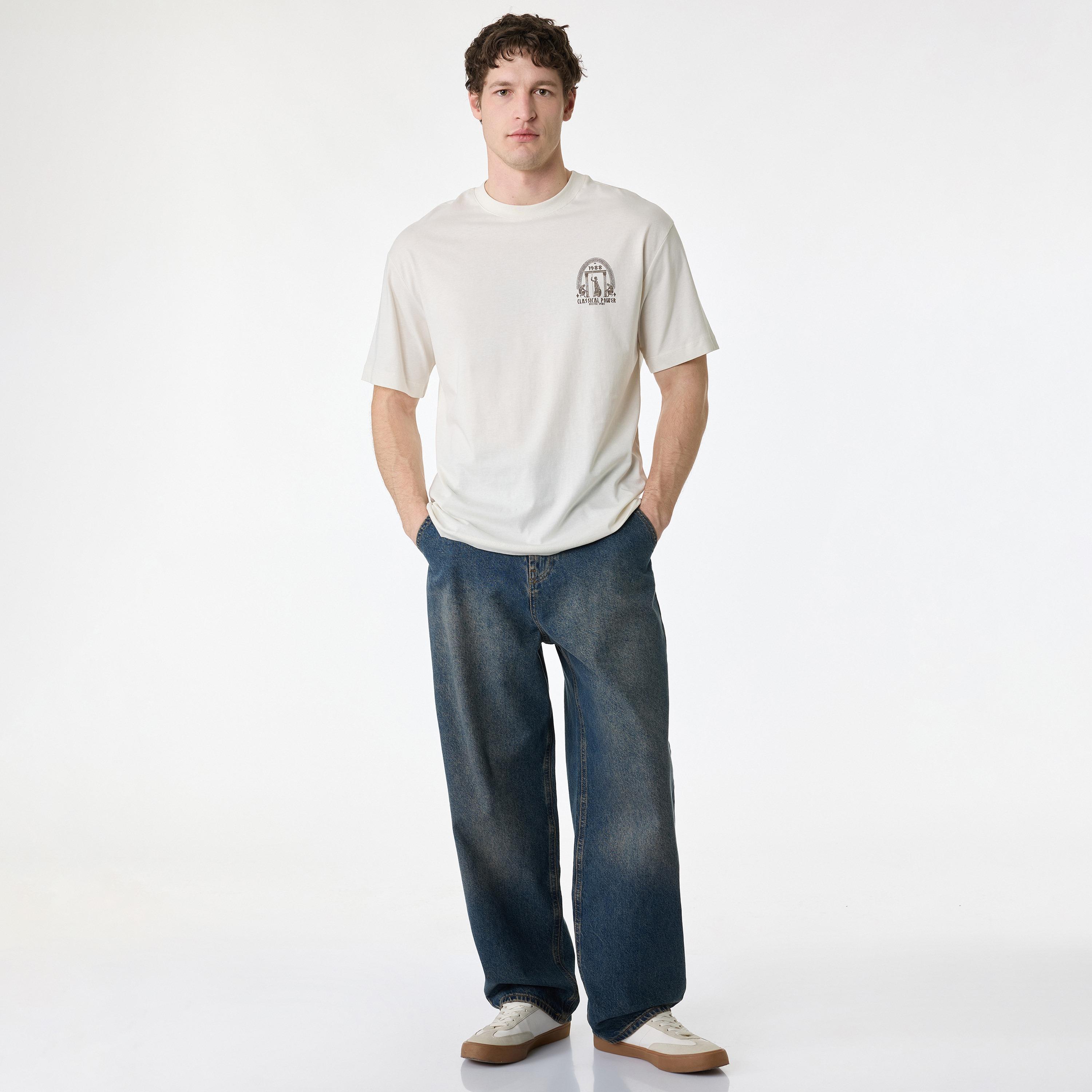 KOTON Graphic Print Crew Neck Short Sleeves Men's T-Shirt-men-clothing-tshirtsandpolos-tshirts-image-2