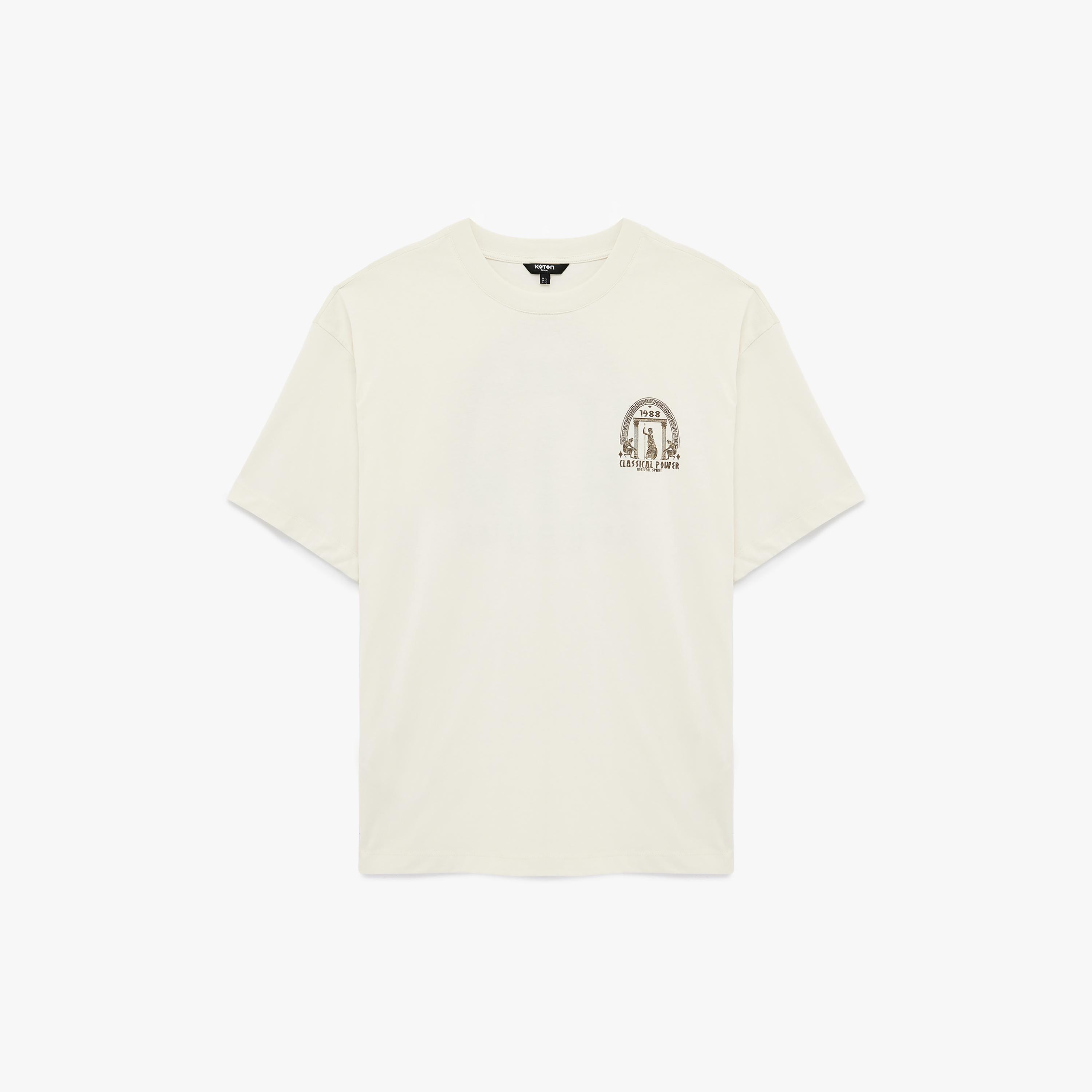 KOTON Graphic Print Crew Neck Short Sleeves Men's T-Shirt-men-clothing-tshirtsandpolos-tshirts-image-4