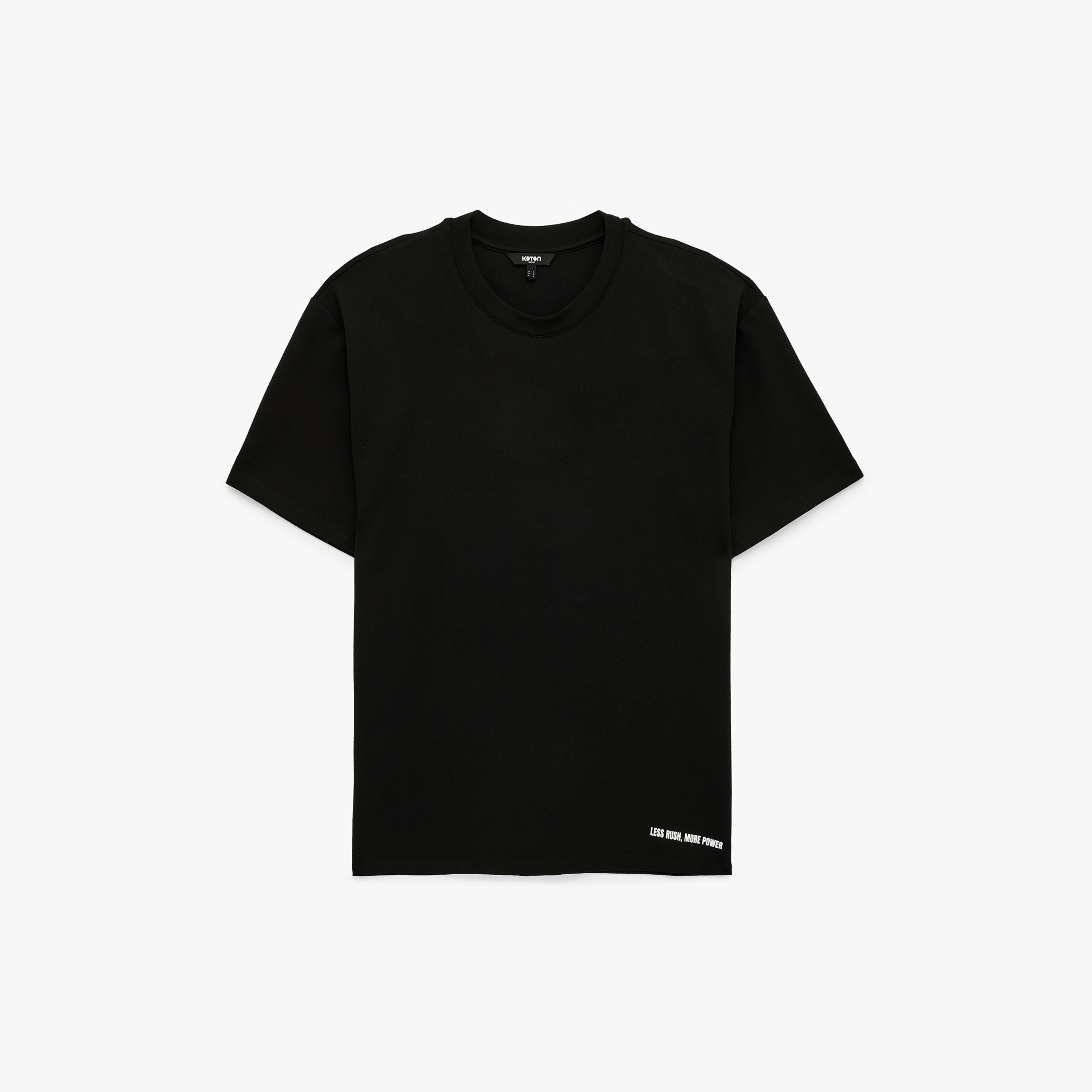 KOTON Plain Crew Neck Short Sleeves Men's Sports T-Shirt-men-clothing-sportswearandactivewear-tshirtsandpolos-image-3