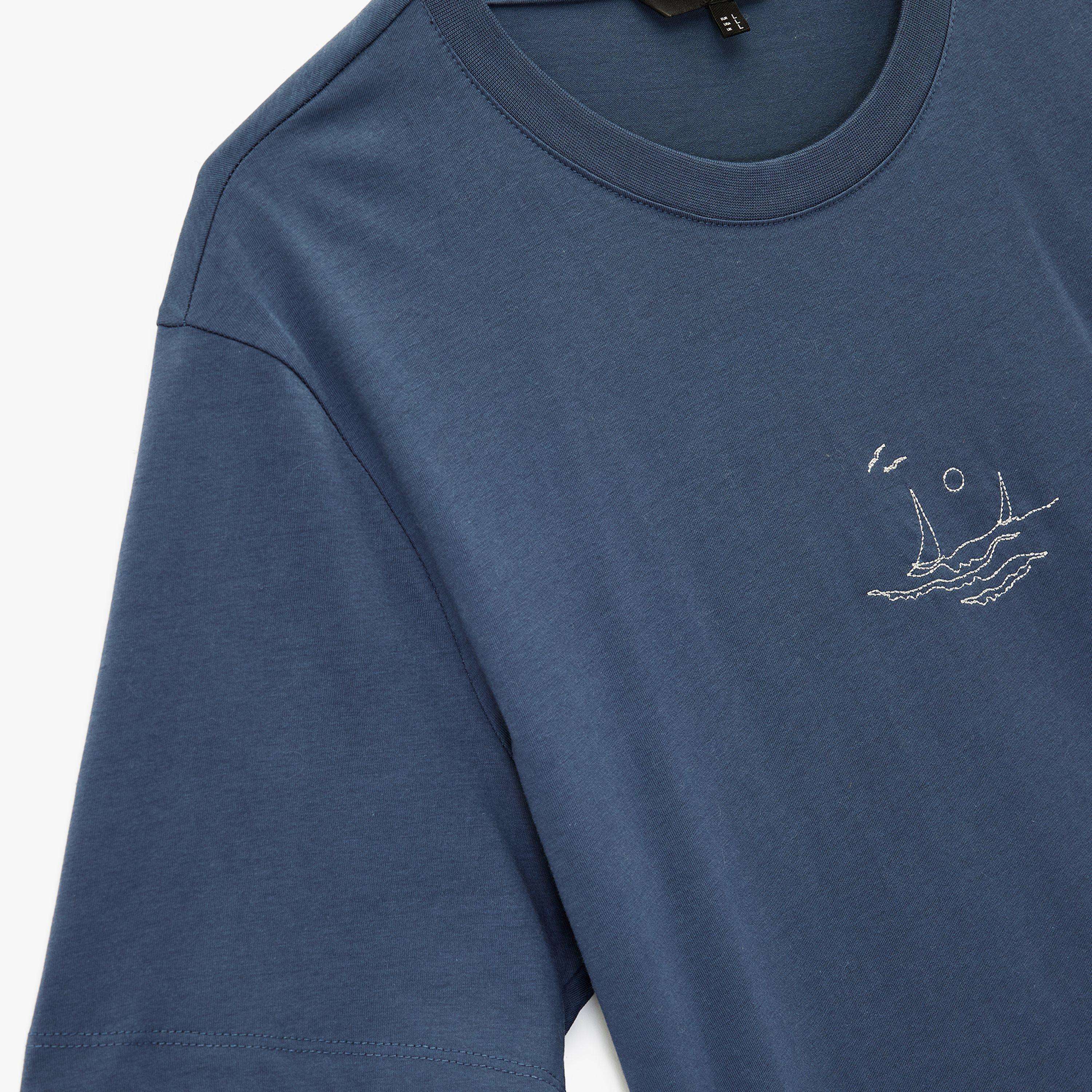 KOTON Embroidered Crew Neck Short Sleeves Men's T-Shirt-men-clothing-tshirtsandpolos-tshirts-image-6
