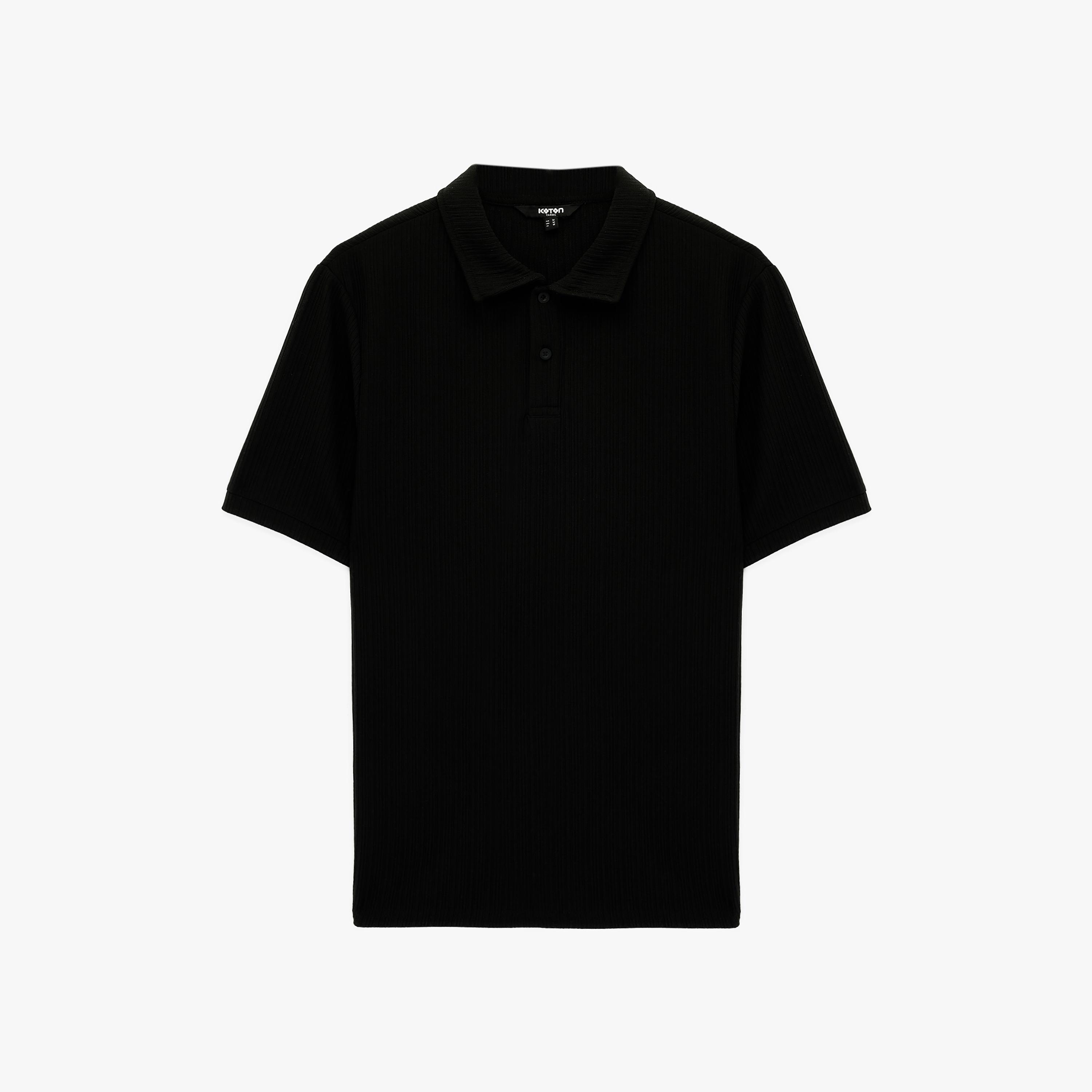 KOTON Plain Collared Short Sleeves Men's Polo T-Shirt-men-clothing-tshirtsandpolos-polos-image-3