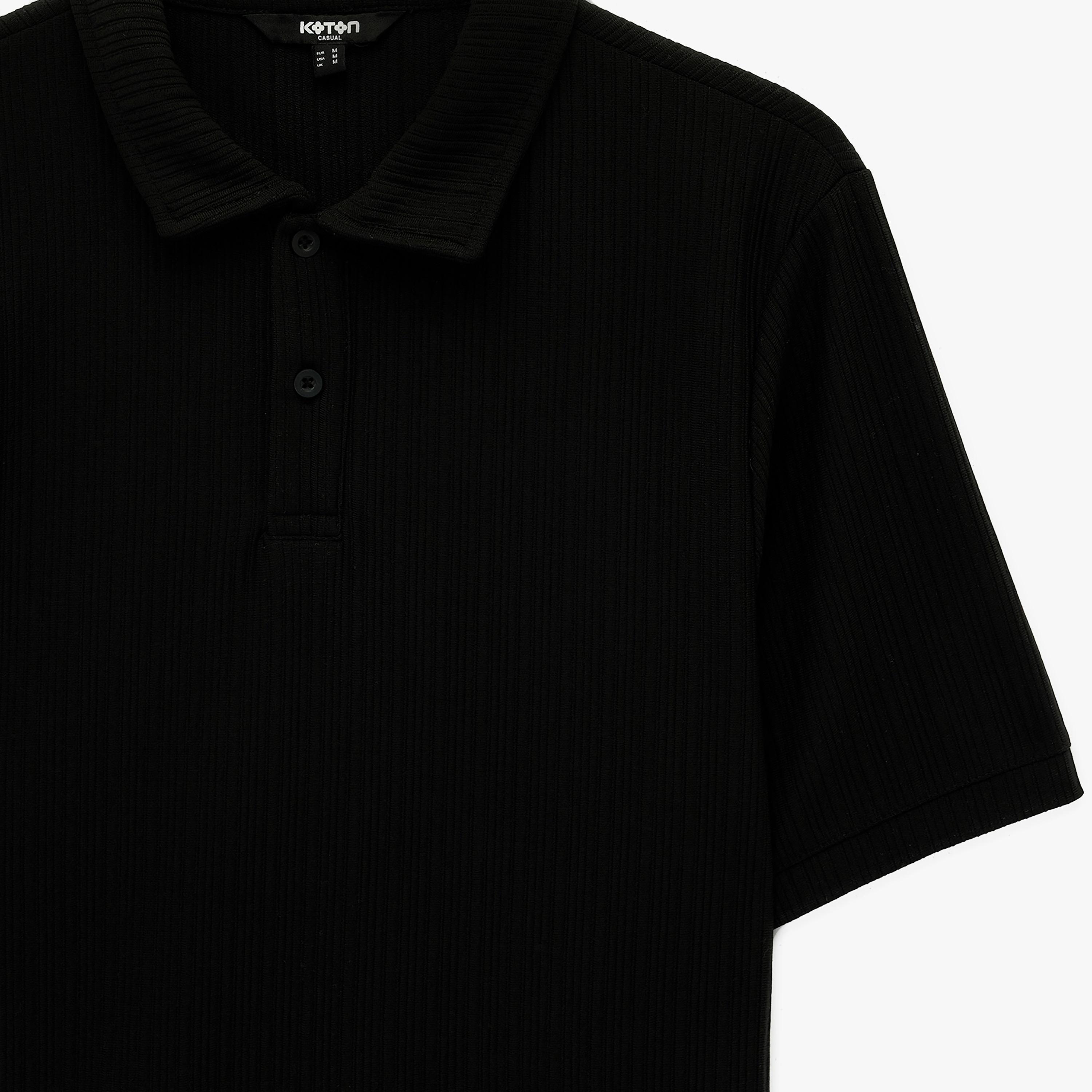KOTON Plain Collared Short Sleeves Men's Polo T-Shirt-men-clothing-tshirtsandpolos-polos-image-5