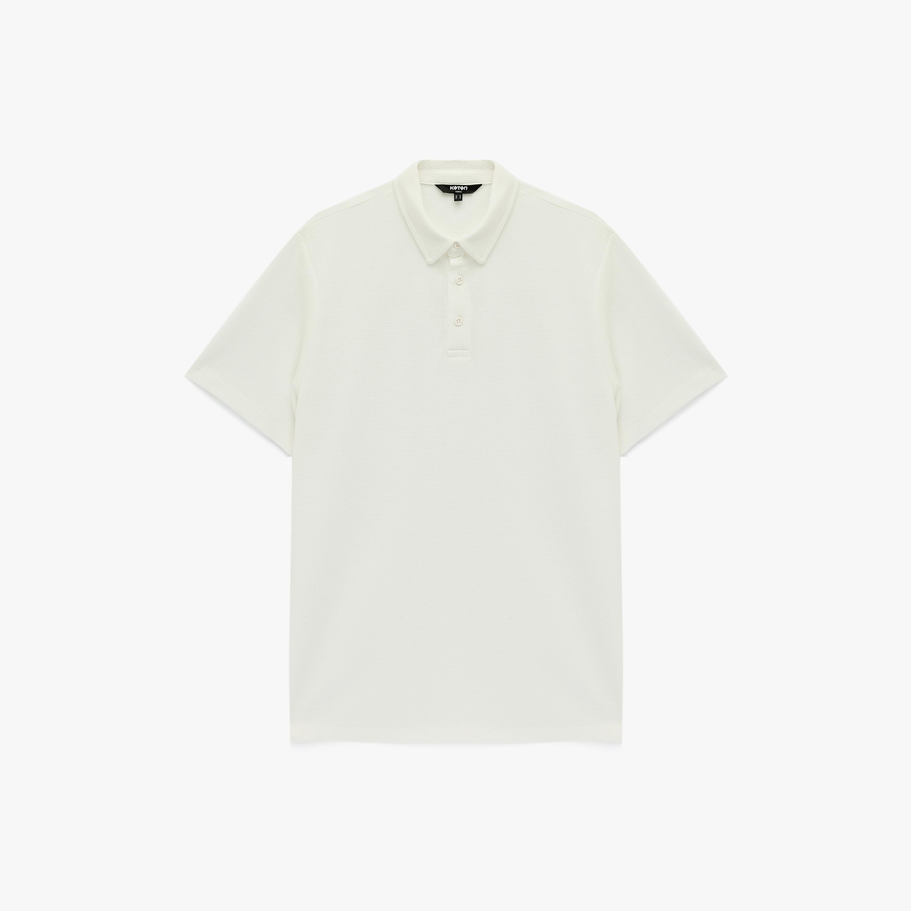KOTON Textured Collared Short Sleeves Men's Polo T-Shirt-men-clothing-tshirtsandpolos-polos-image-3