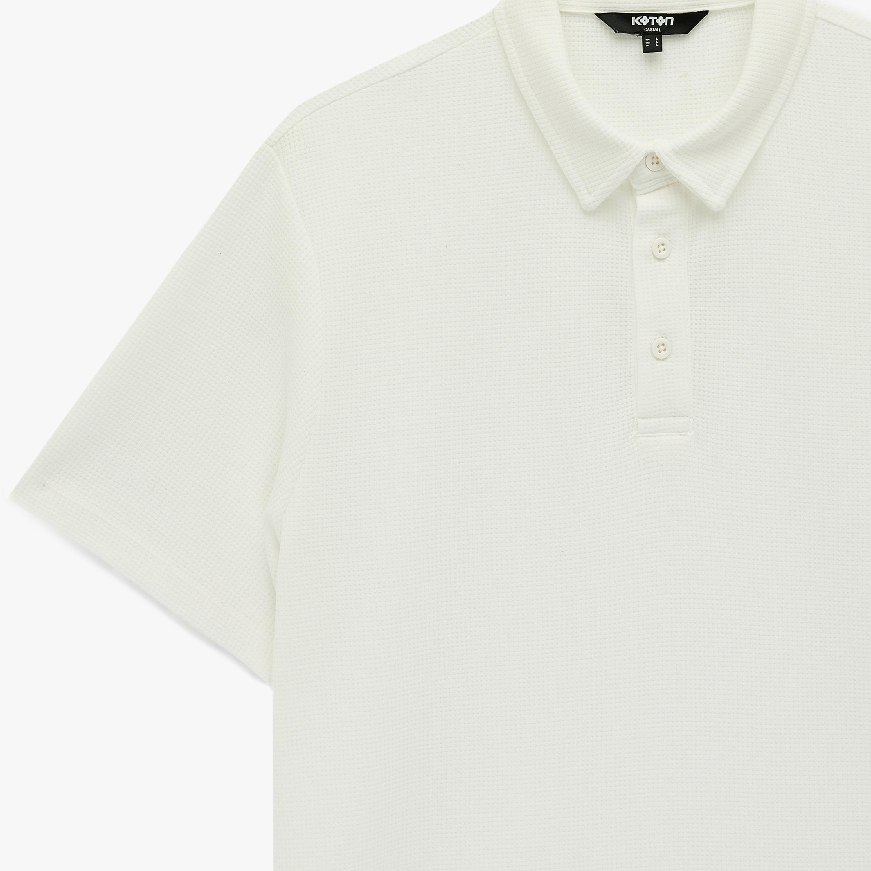 KOTON Textured Collared Short Sleeves Men's Polo T-Shirt-men-clothing-tshirtsandpolos-polos-image-5