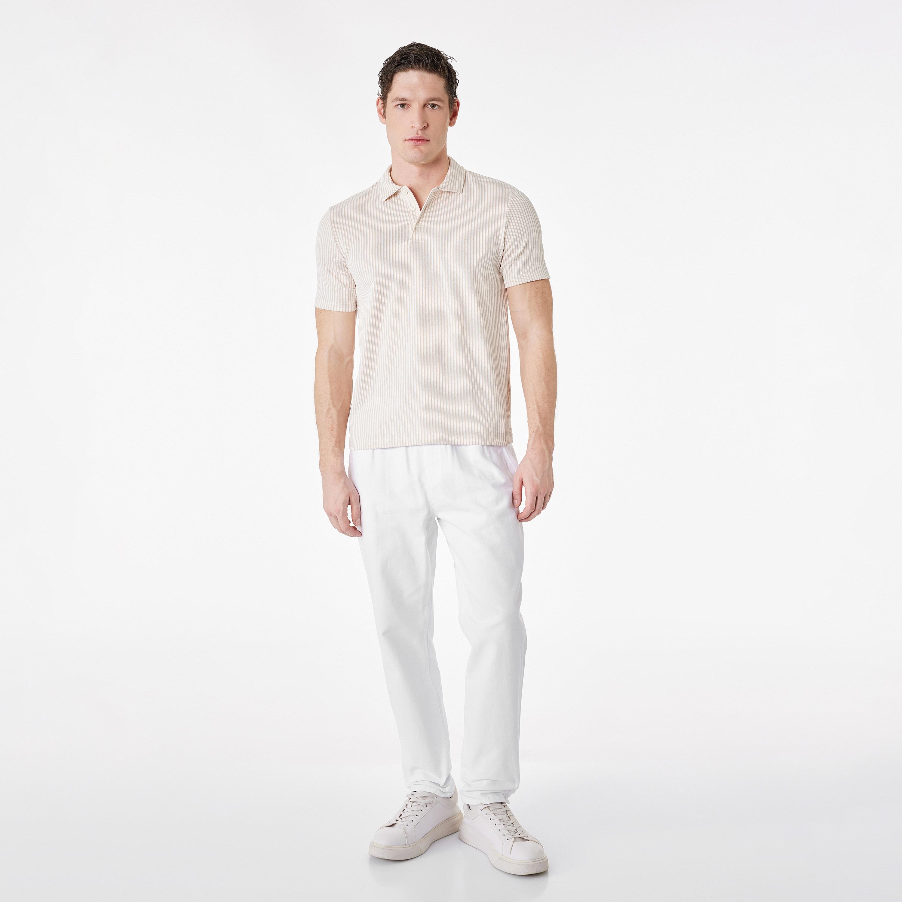 KOTON Striped Collared Short Sleeves Men's Polo T-Shirt-men-clothing-tshirtsandpolos-polos-image-2