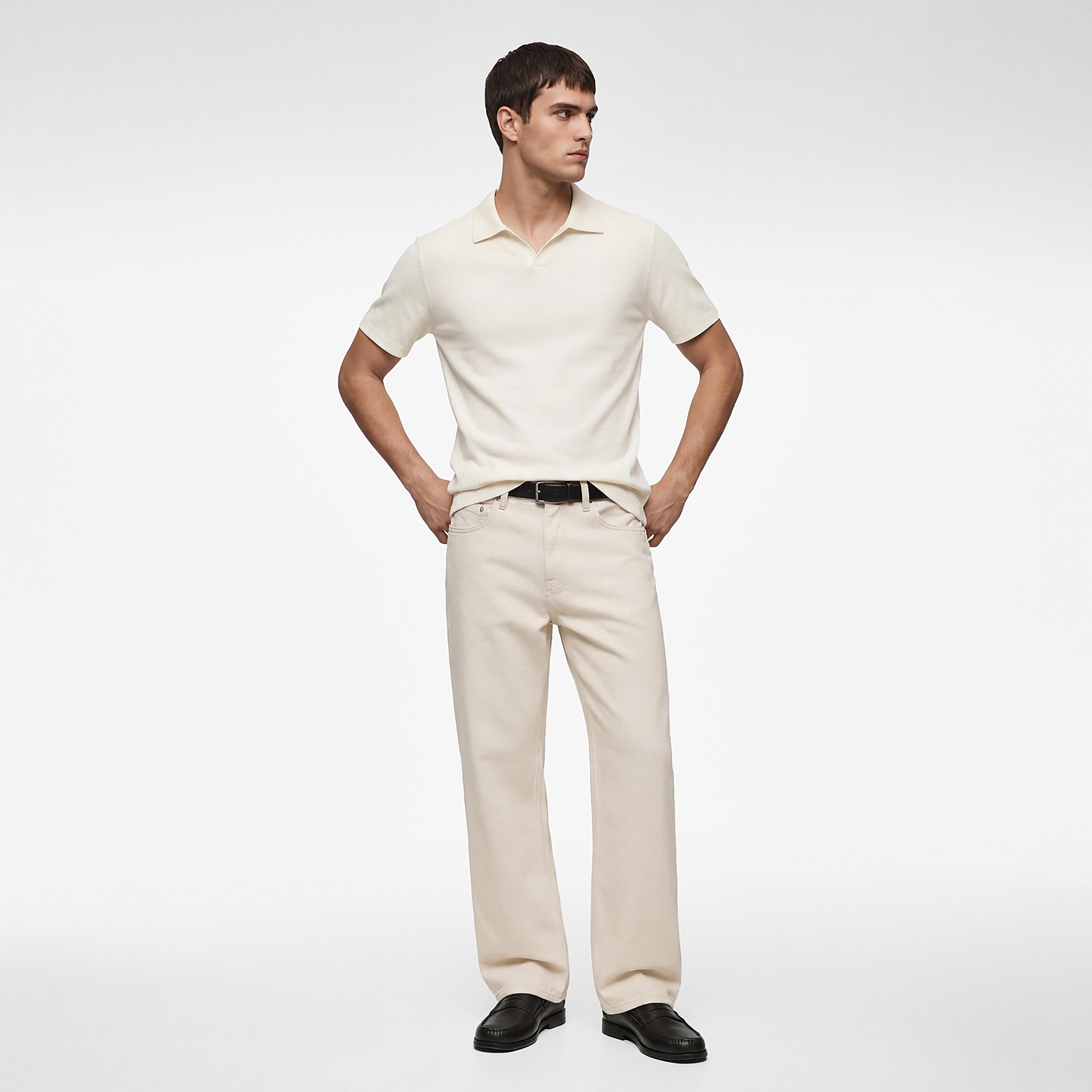 KOTON Textured Johnny Collar Short Sleeves Men's Polo T-Shirt-men-clothing-tshirtsandpolos-polos-image-2