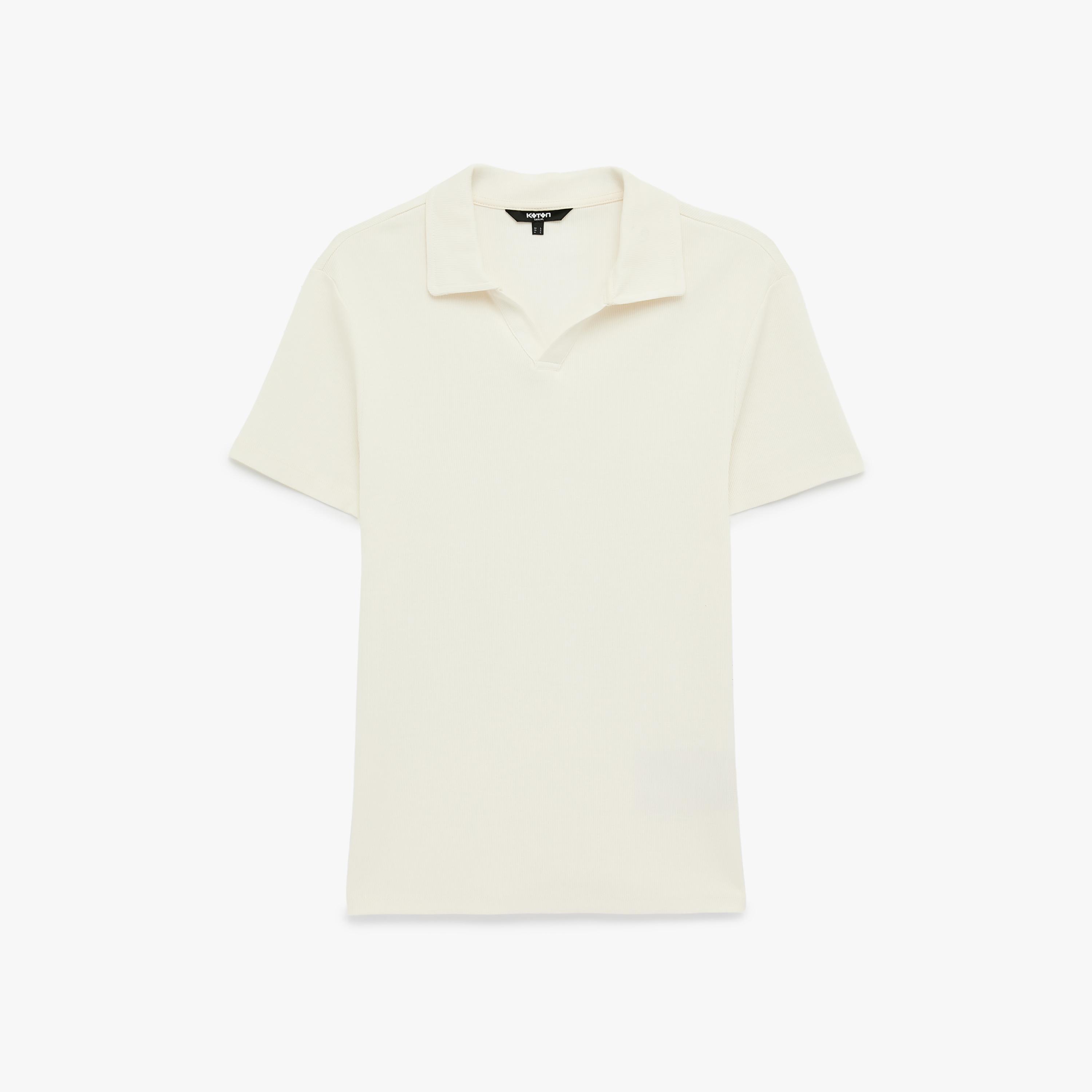 KOTON Textured Johnny Collar Short Sleeves Men's Polo T-Shirt-men-clothing-tshirtsandpolos-polos-image-3