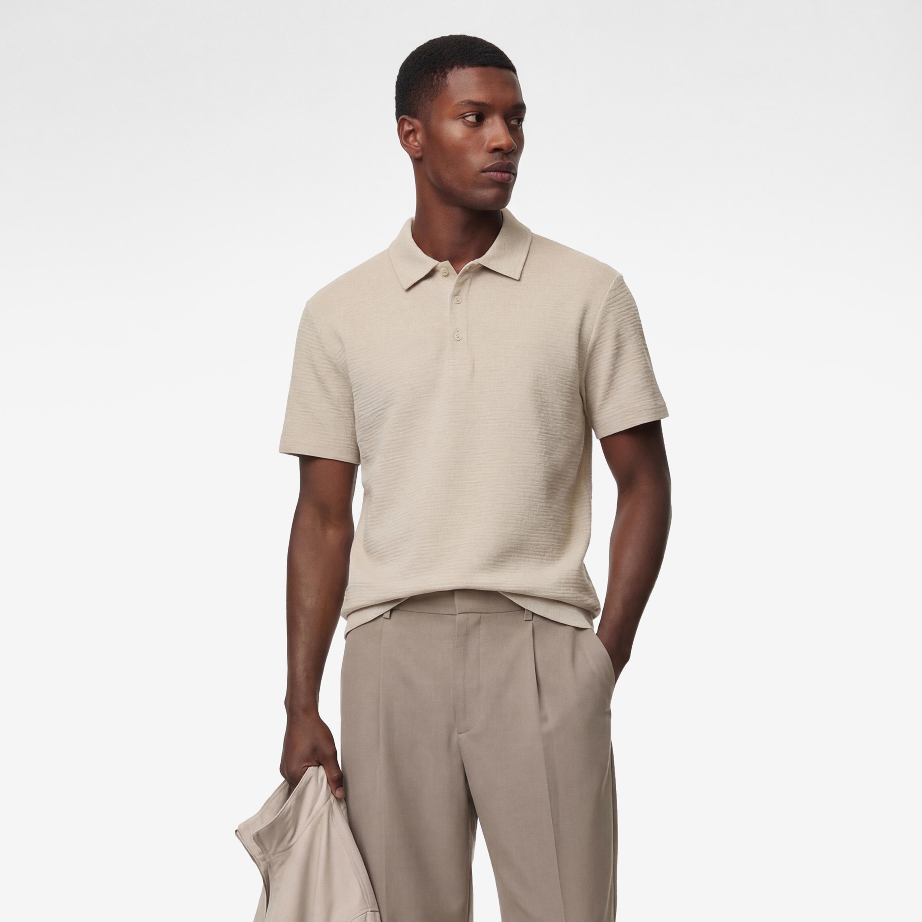 KOTON Textured Collared Short Sleeves Men's Polo T-Shirt-men-clothing-tshirtsandpolos-polos-image-1