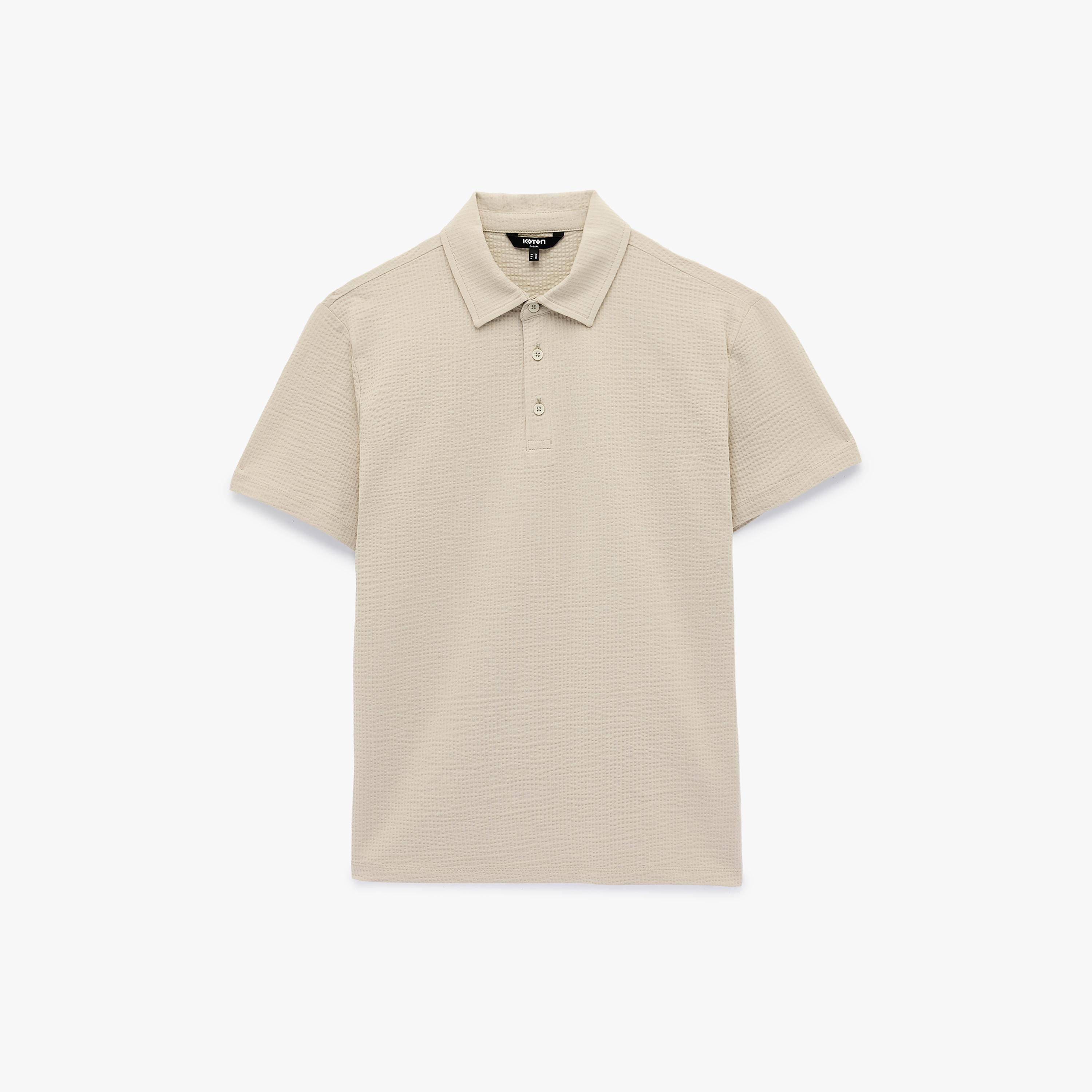 KOTON Textured Collared Short Sleeves Men's Polo T-Shirt-men-clothing-tshirtsandpolos-polos-image-3