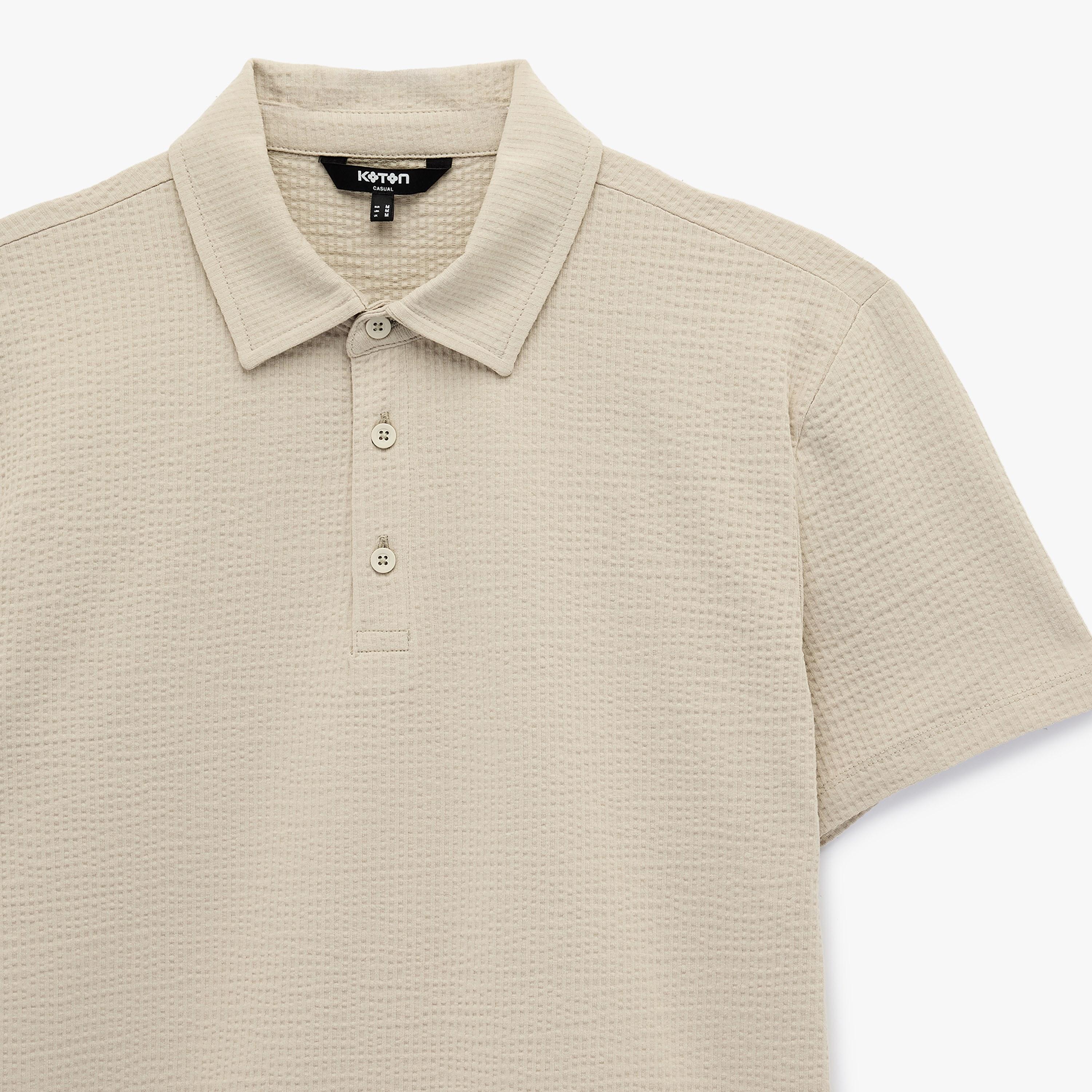 KOTON Textured Collared Short Sleeves Men's Polo T-Shirt-men-clothing-tshirtsandpolos-polos-image-5
