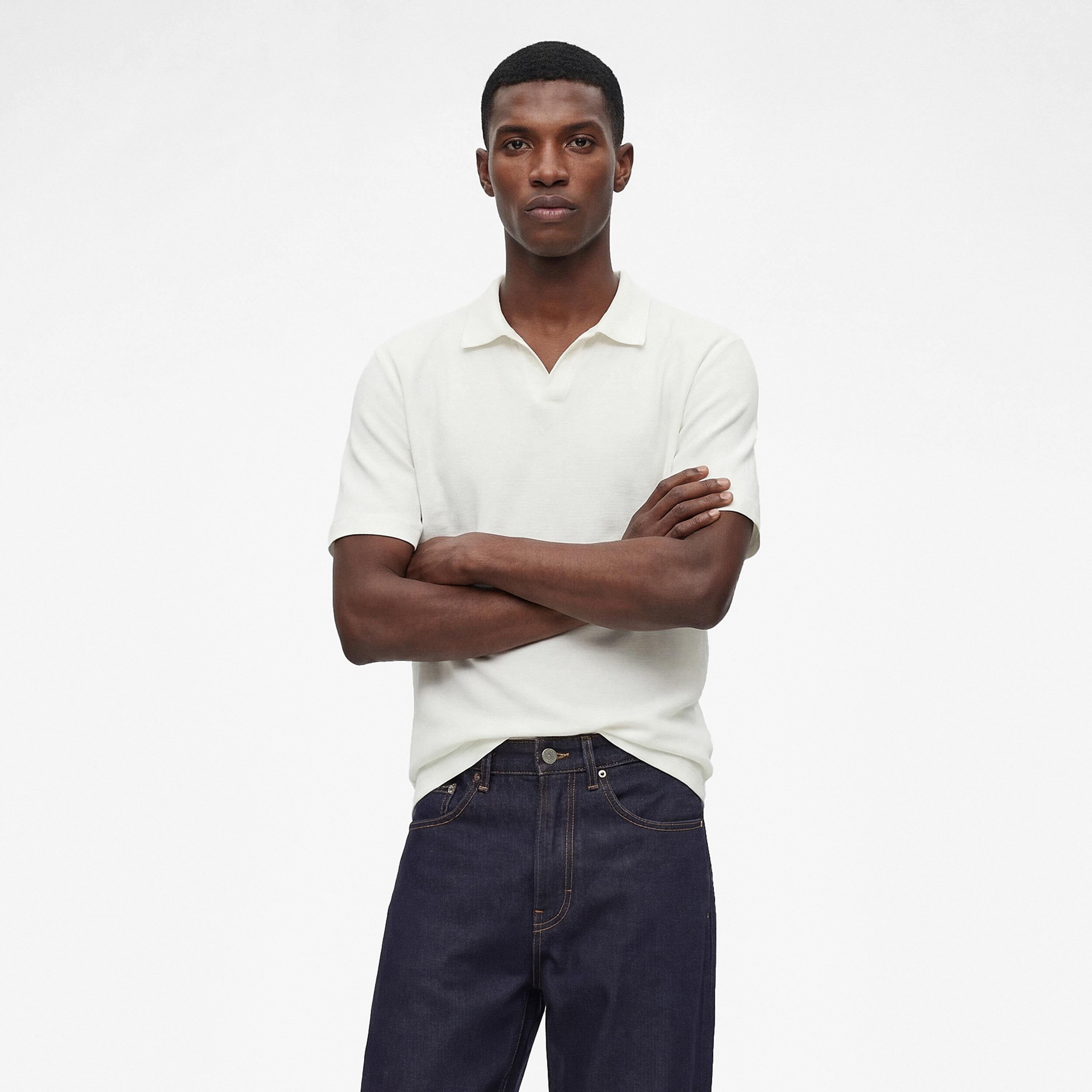 KOTON Textured Johnny Collar Short Sleeves Men's Polo T-Shirt-men-clothing-tshirtsandpolos-polos-image-1