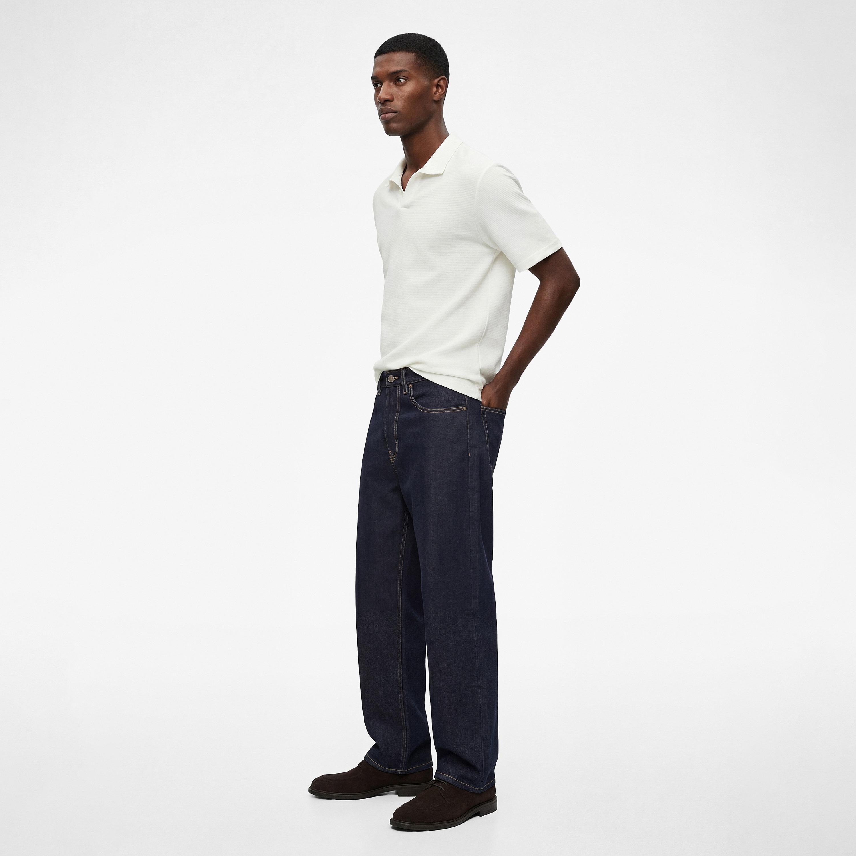KOTON Textured Johnny Collar Short Sleeves Men's Polo T-Shirt-men-clothing-tshirtsandpolos-polos-image-2