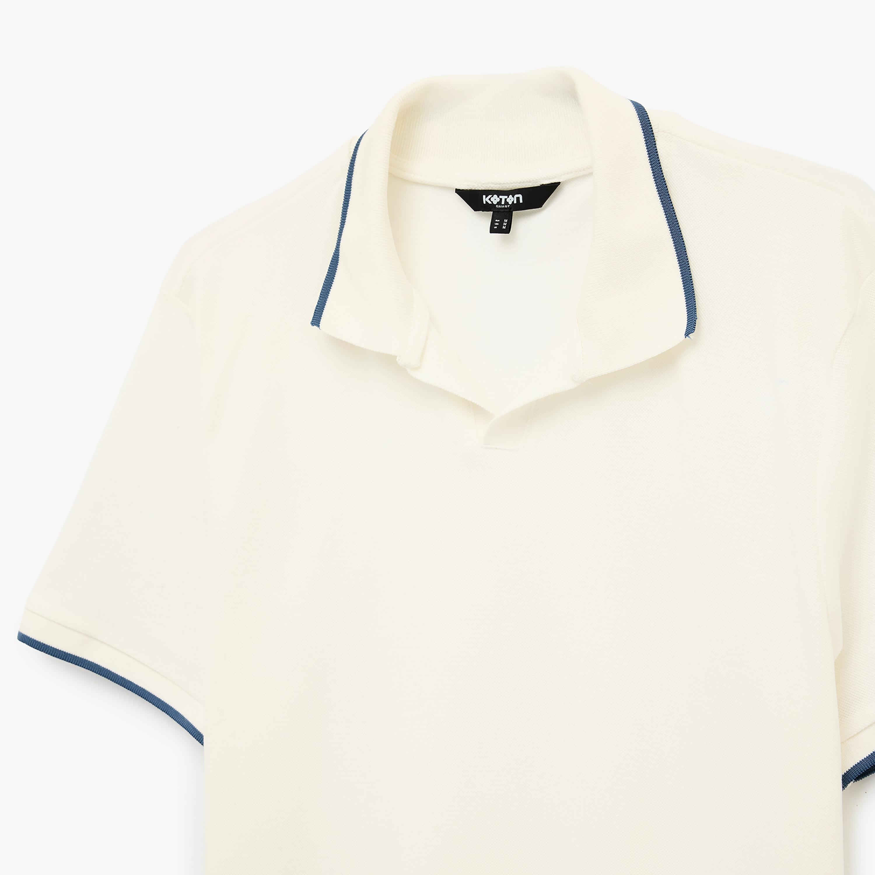KOTON Plain Collared Short Sleeves Men's Polo T-Shirt-men-clothing-tshirtsandpolos-polos-image-5