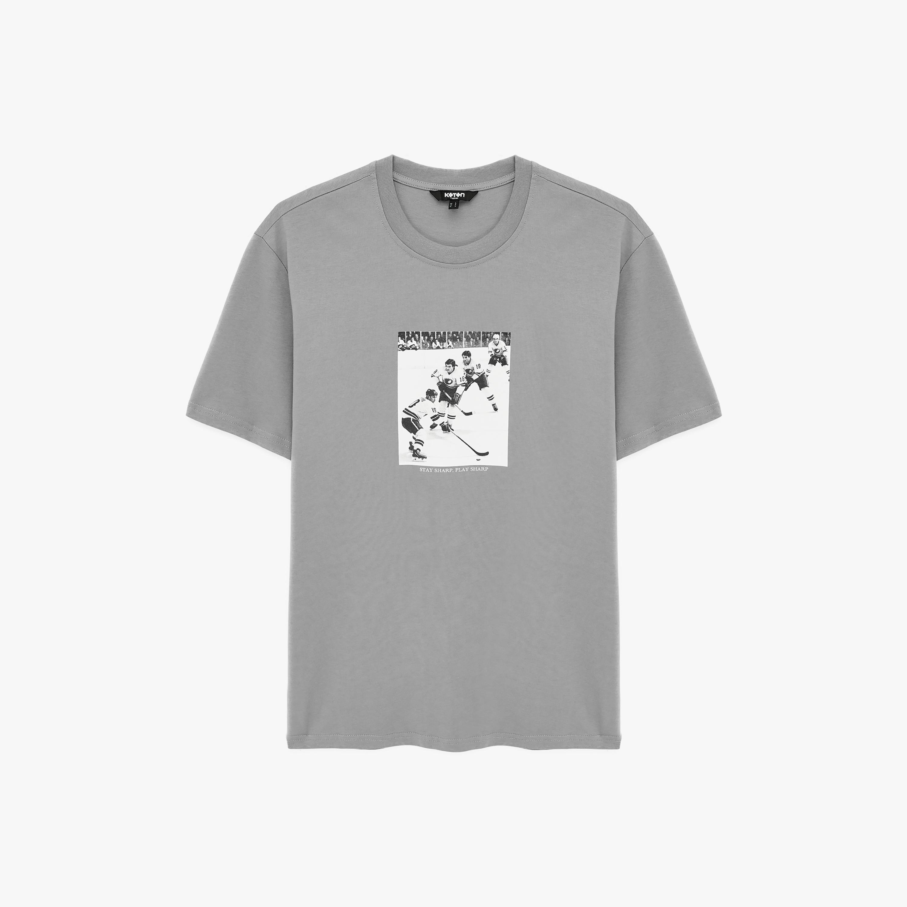 KOTON Graphic Photo Print Crew Neck Short Sleeves Men's T-Shirt-men-clothing-tshirtsandpolos-tshirts-image-4