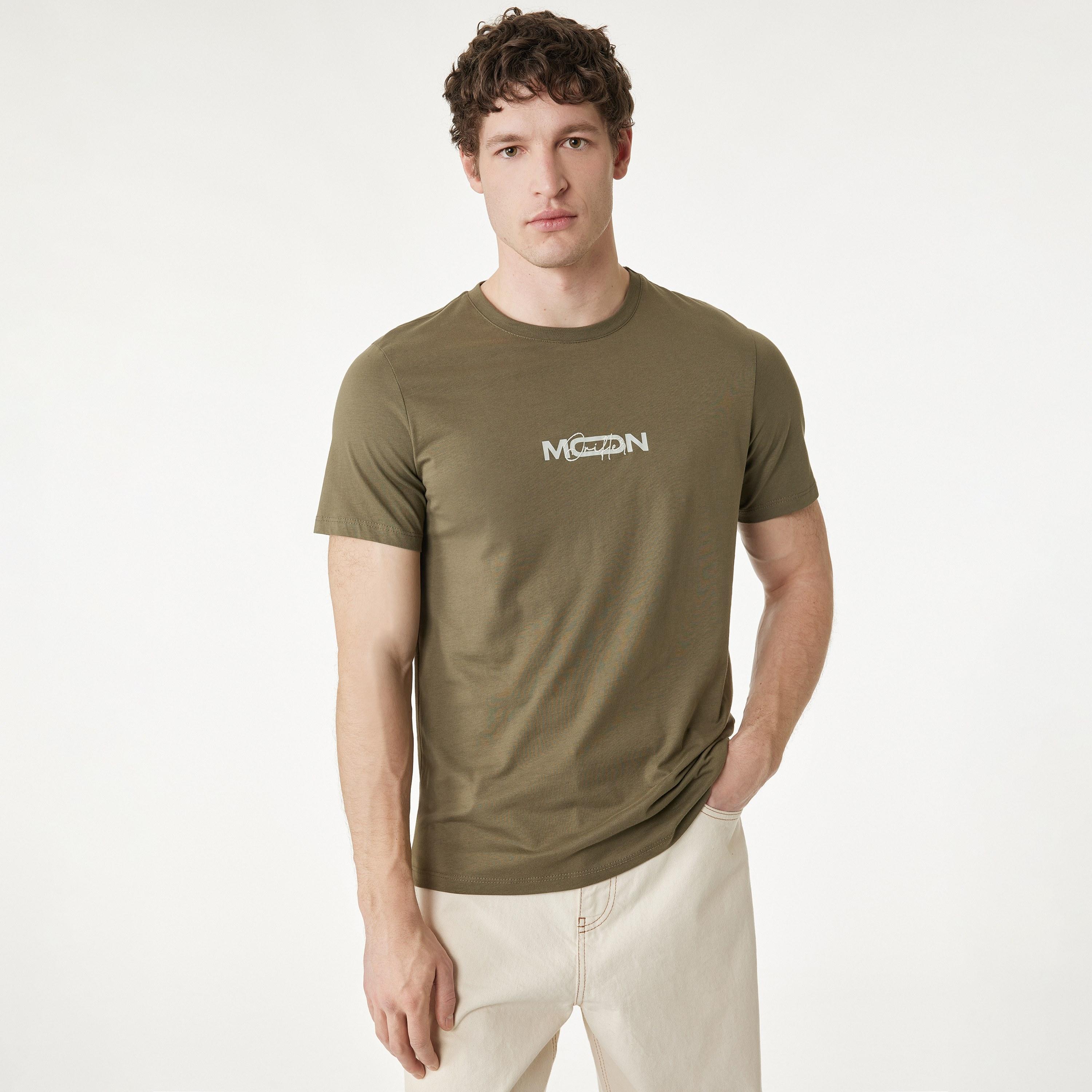 KOTON Text-Print Crew Neck Short Sleeves Men's T-Shirt-men-clothing-tshirtsandpolos-tshirts-image-1