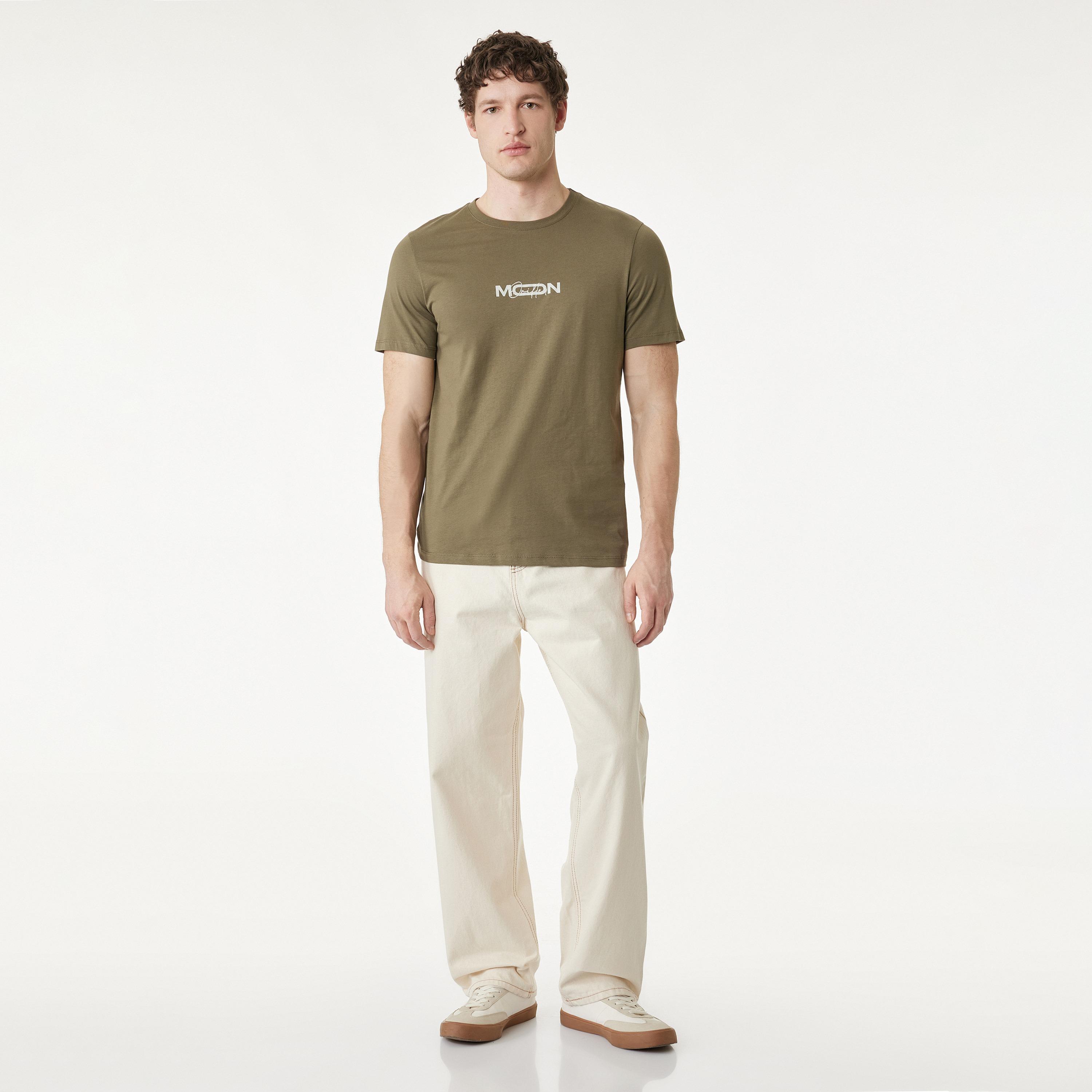 KOTON Text-Print Crew Neck Short Sleeves Men's T-Shirt-men-clothing-tshirtsandpolos-tshirts-image-2