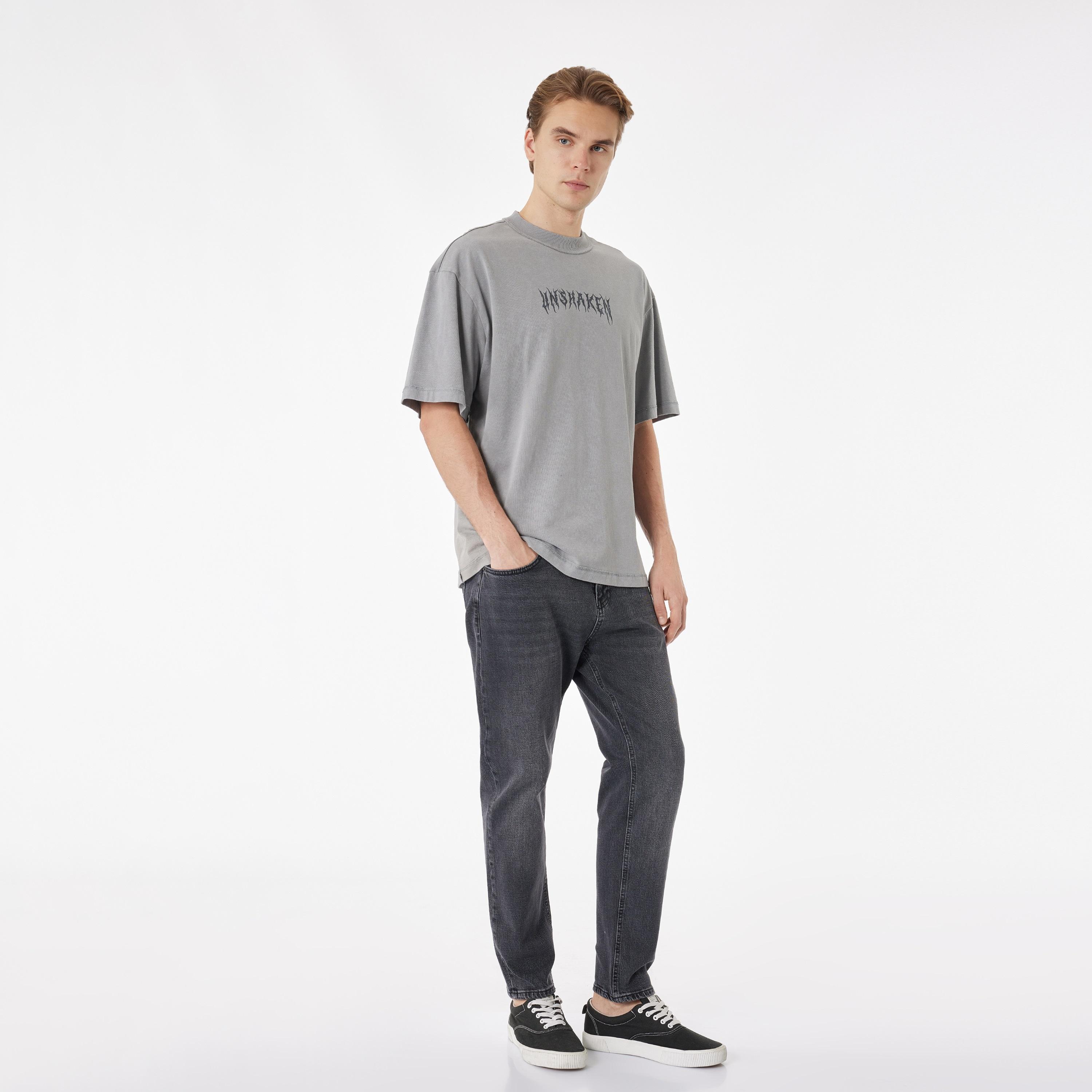 KOTON Text-Print Crew Neck Short Sleeves Men's T-Shirt-men-clothing-tshirtsandpolos-tshirts-image-2