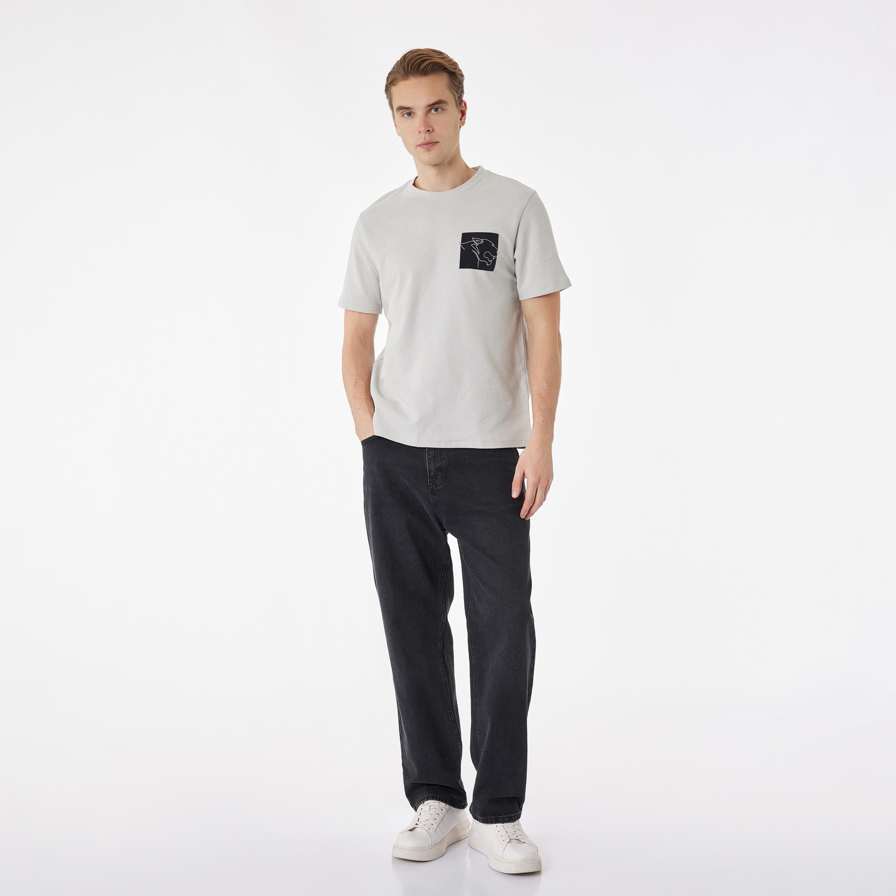 KOTON Plain Crew Neck Short Sleeves Men's T-Shirt-men-clothing-tshirtsandpolos-tshirts-image-2