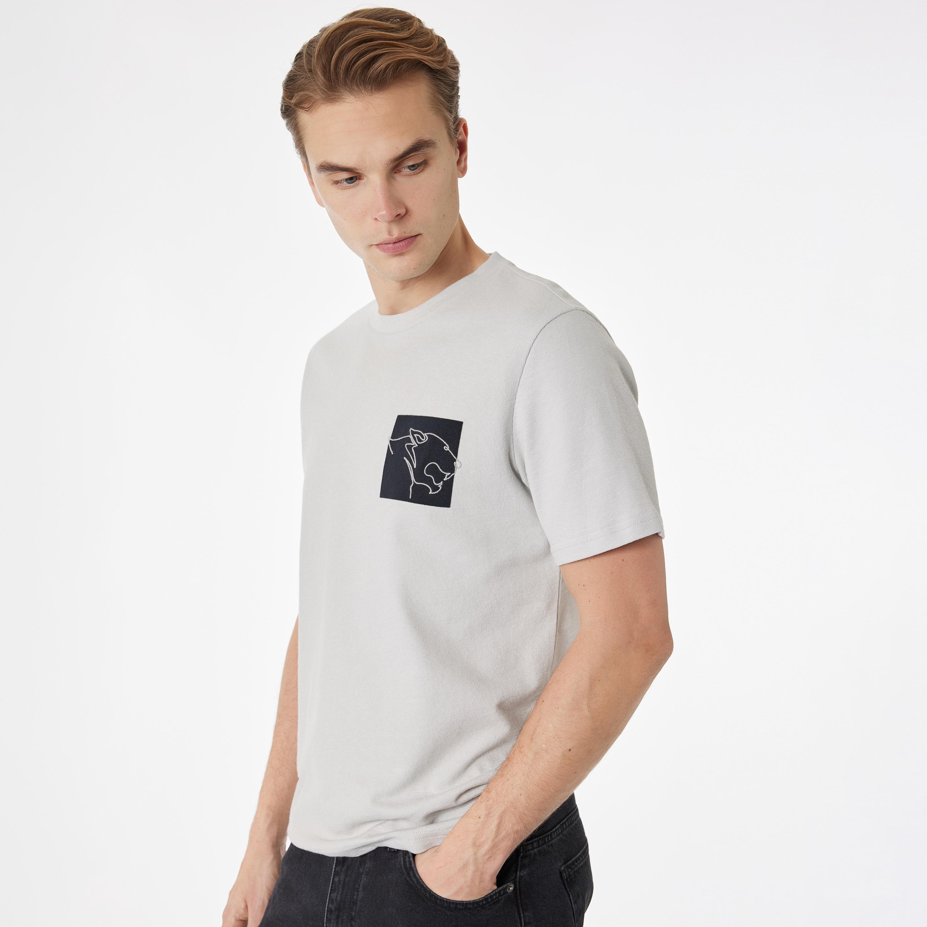 KOTON Plain Crew Neck Short Sleeves Men's T-Shirt-men-clothing-tshirtsandpolos-tshirts-image-3