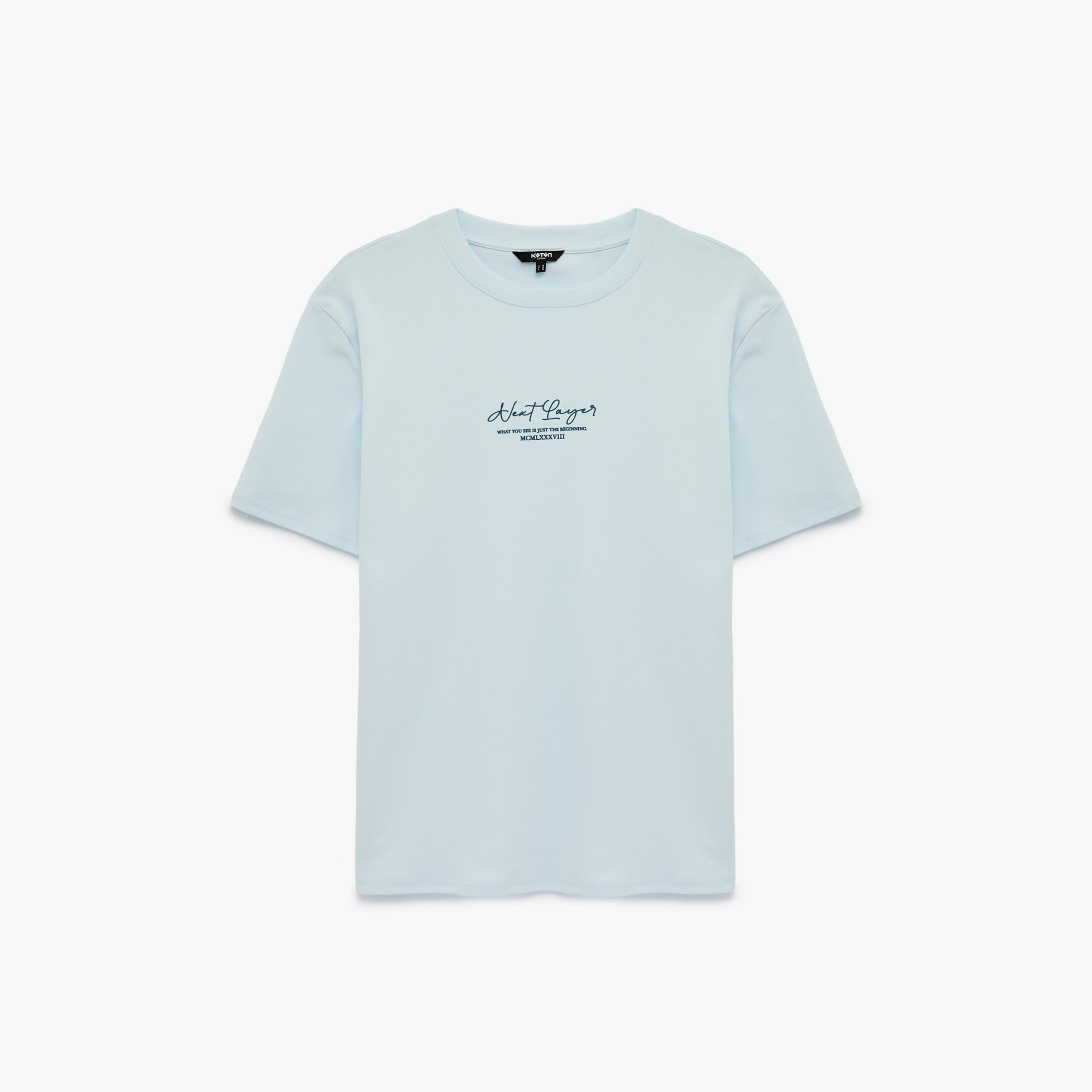 KOTON Text-Print Crew Neck Short Sleeves Men's T-Shirt-men-clothing-tshirtsandpolos-tshirts-image-3