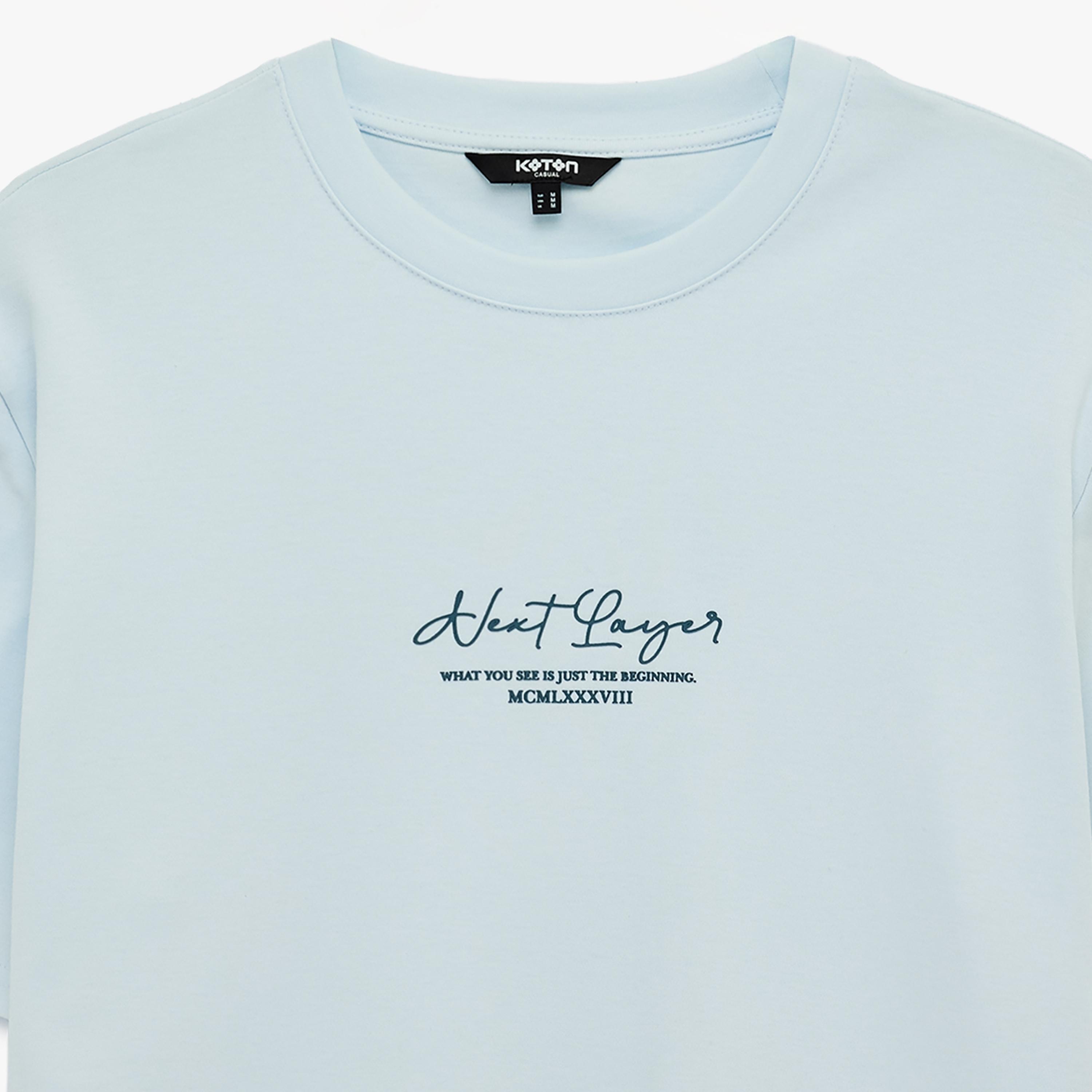 KOTON Text-Print Crew Neck Short Sleeves Men's T-Shirt-men-clothing-tshirtsandpolos-tshirts-image-5