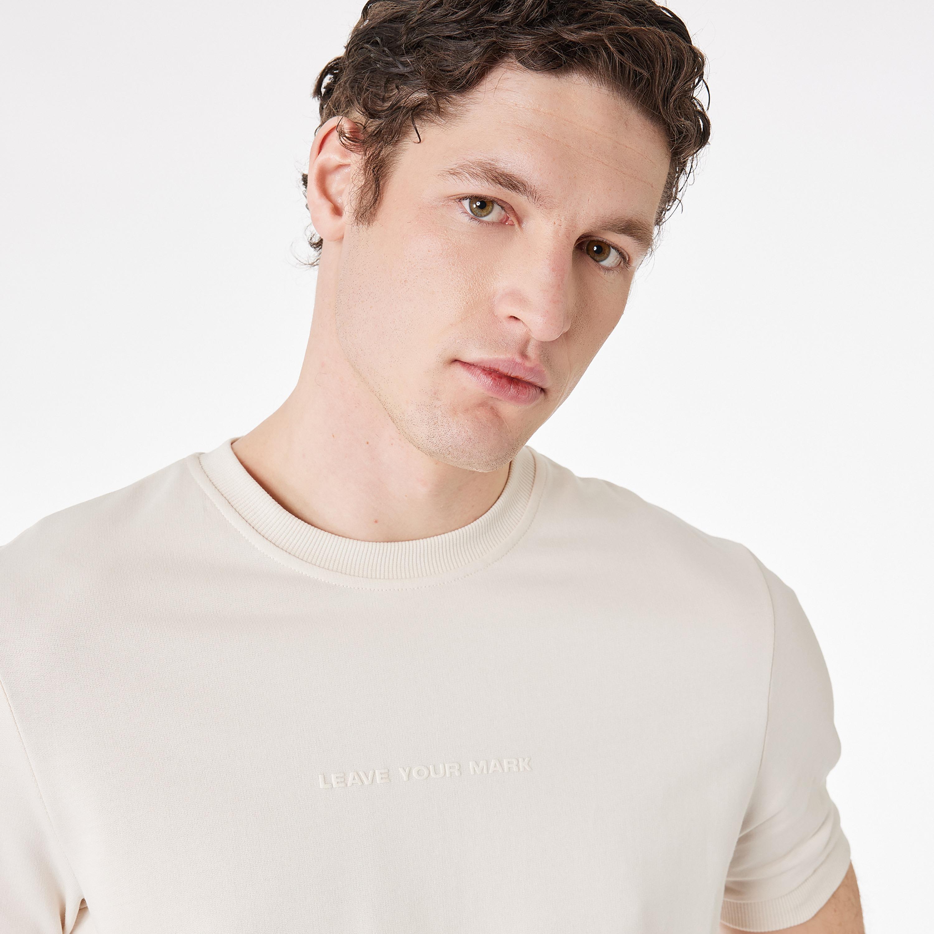 KOTON Text-Print Crew Neck Short Sleeves Men's T-Shirt-men-clothing-tshirtsandpolos-tshirts-image-3