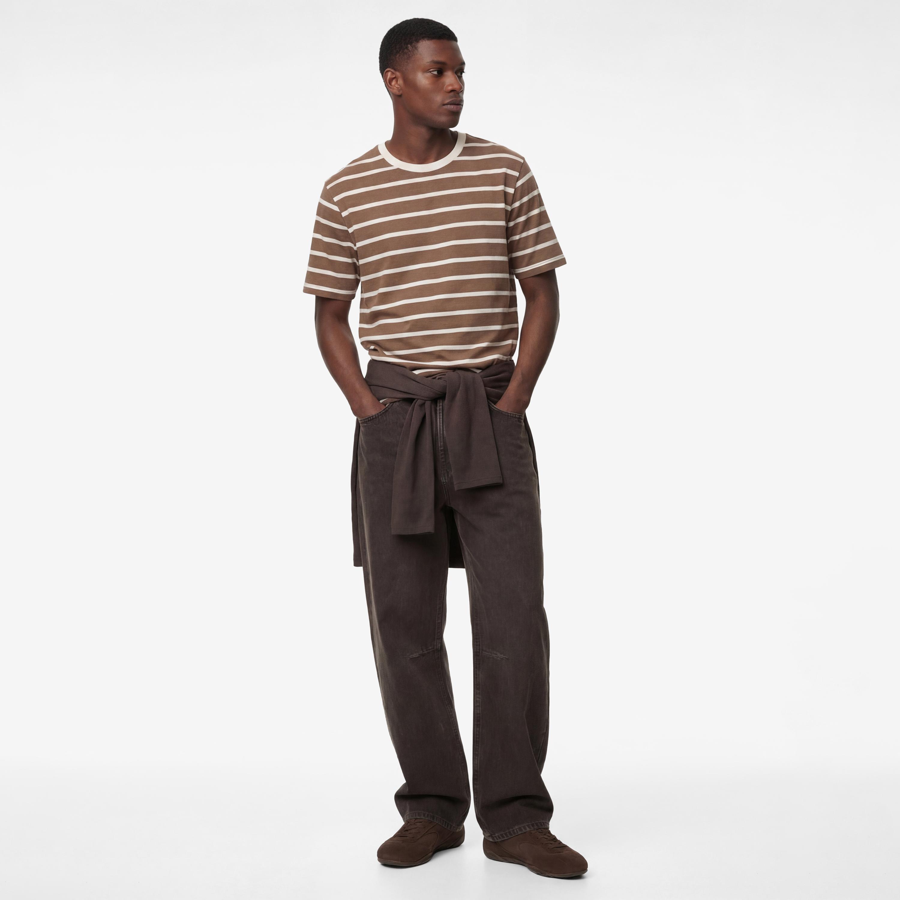 تيشيرت رجالي بأكمام قصيرة وياقة دائرية مخططة من كوتون.-men-clothing-tshirtsandpolos-tshirts-image-2