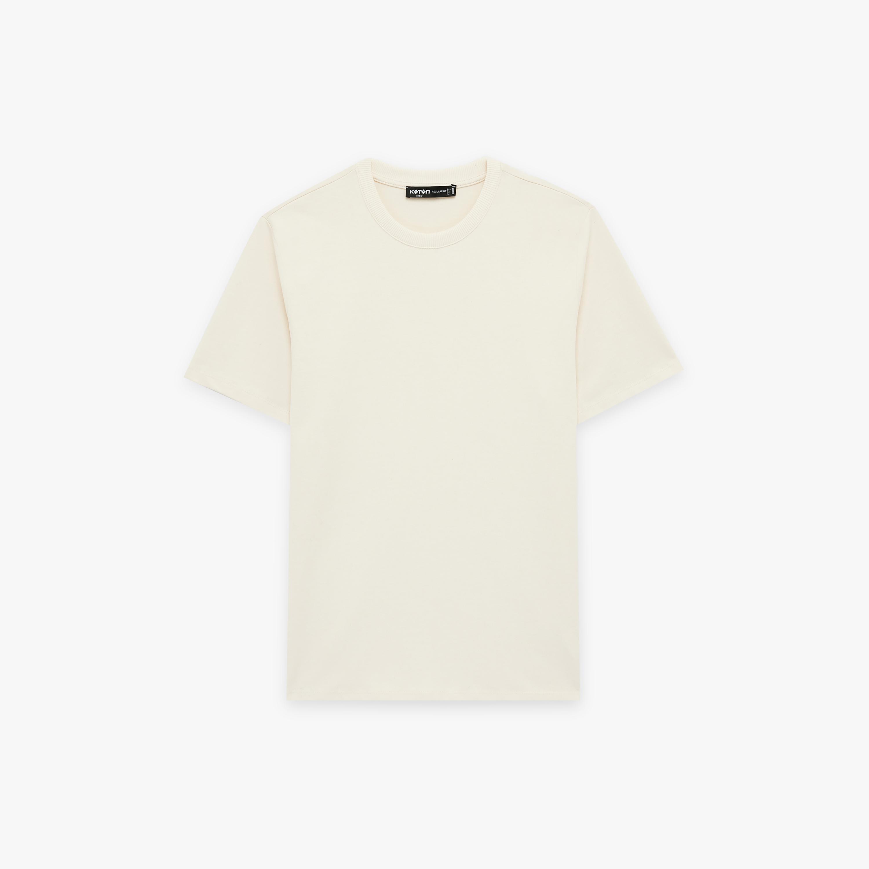 KOTON Plain Crew Neck Short Sleeves Men's T-Shirt-men-clothing-tshirtsandpolos-tshirts-image-3