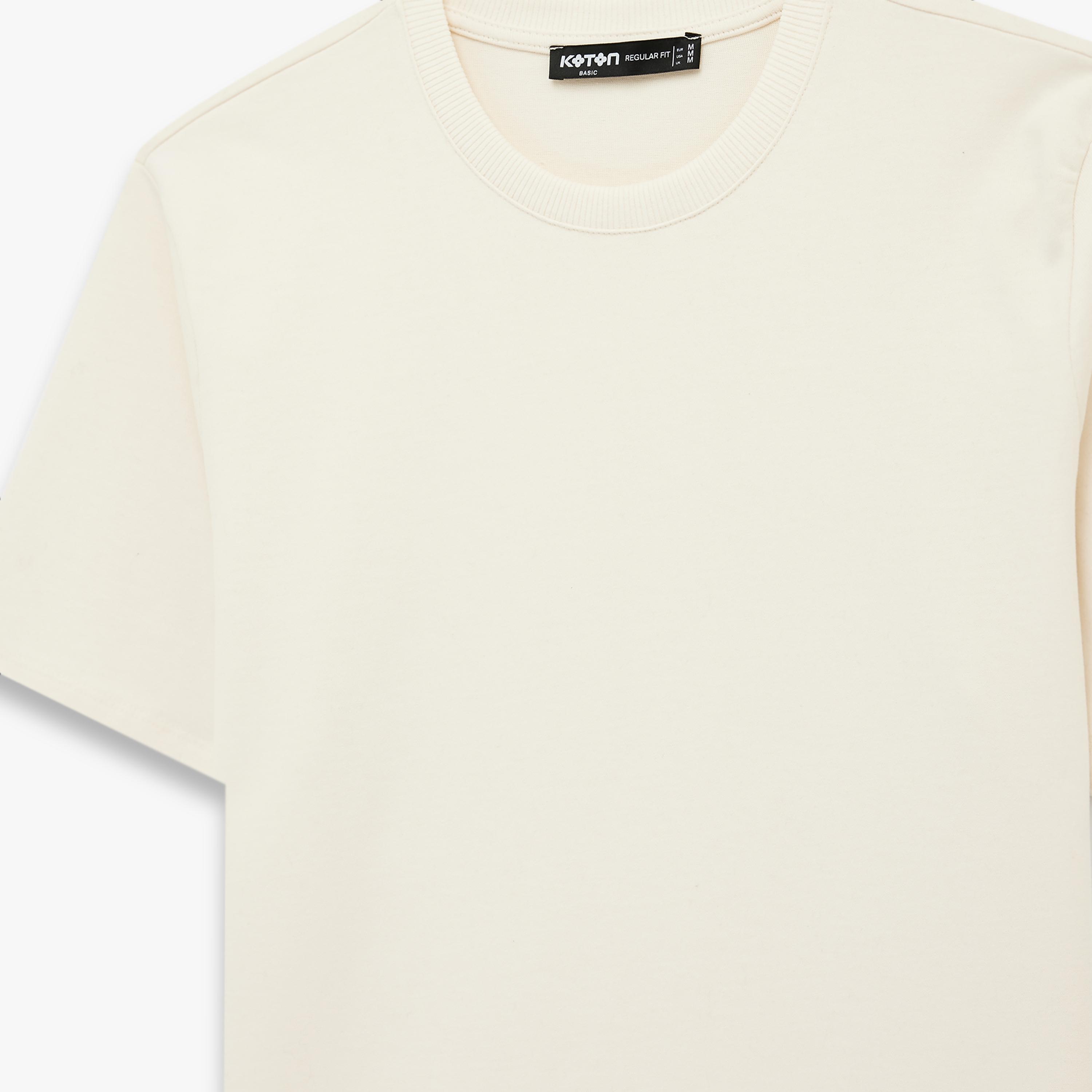 KOTON Plain Crew Neck Short Sleeves Men's T-Shirt-men-clothing-tshirtsandpolos-tshirts-image-5