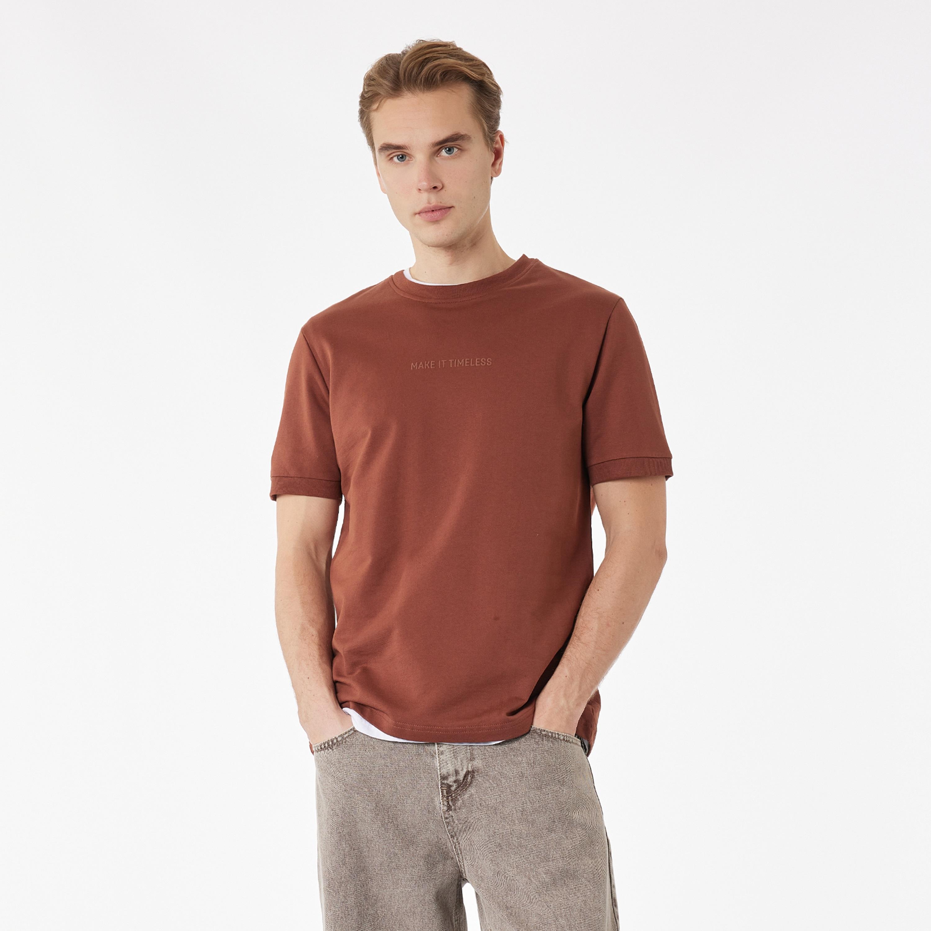 KOTON Text-Print Crew Neck Short Sleeves Men's T-Shirt-men-clothing-tshirtsandpolos-tshirts-image-1